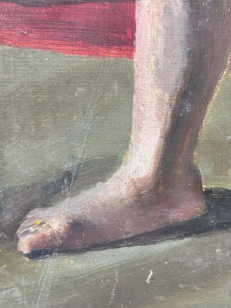 Kunst  Geoffrey Underwood - Stehender weiblicher Akt im Studio (um 1950) im Angebot 5