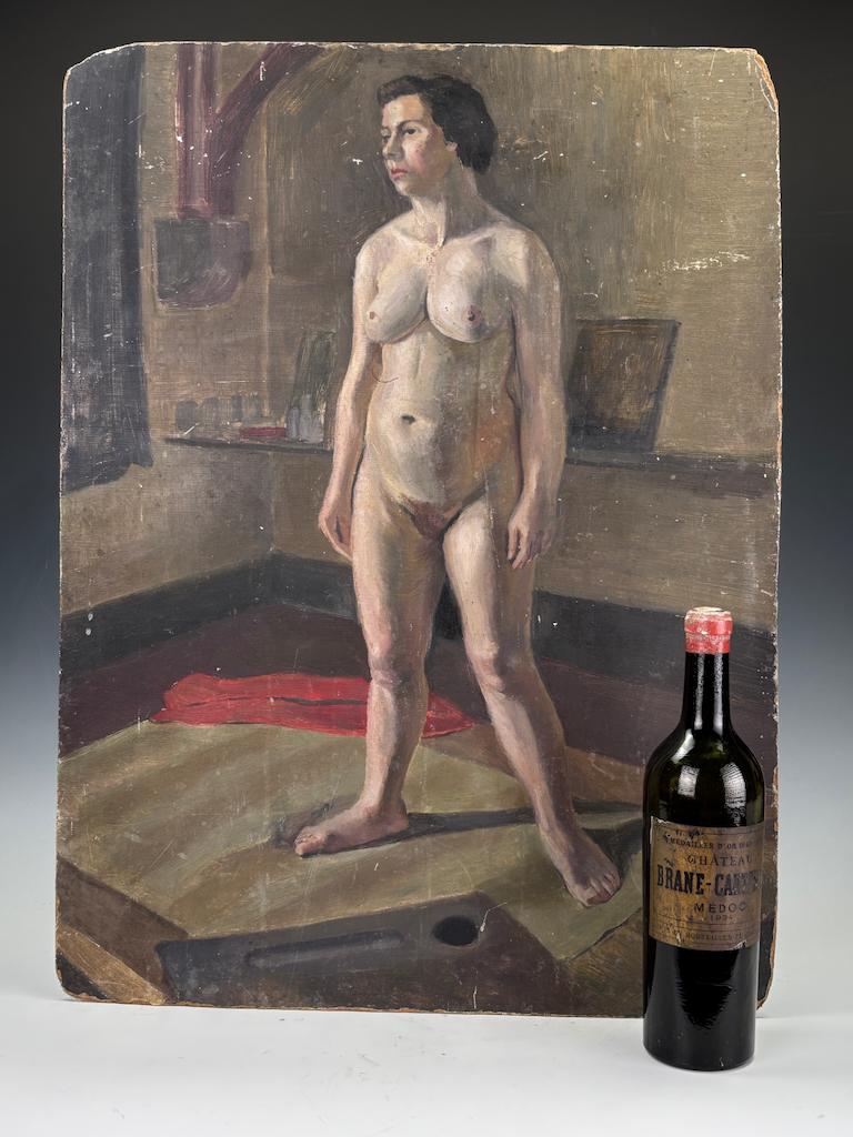 Kunst  Geoffrey Underwood - Stehender weiblicher Akt im Studio (um 1950) im Zustand „Gut“ im Angebot in Lincoln, GB