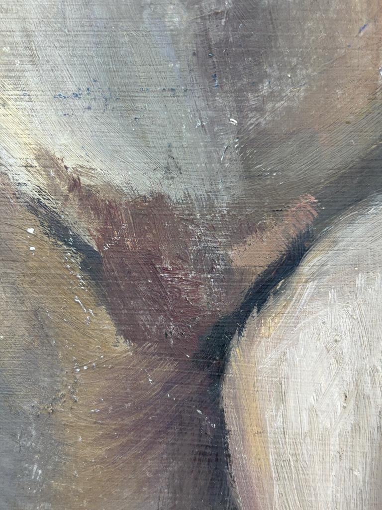 Kunst  Geoffrey Underwood - Stehender weiblicher Akt im Studio (um 1950) (Farbe) im Angebot