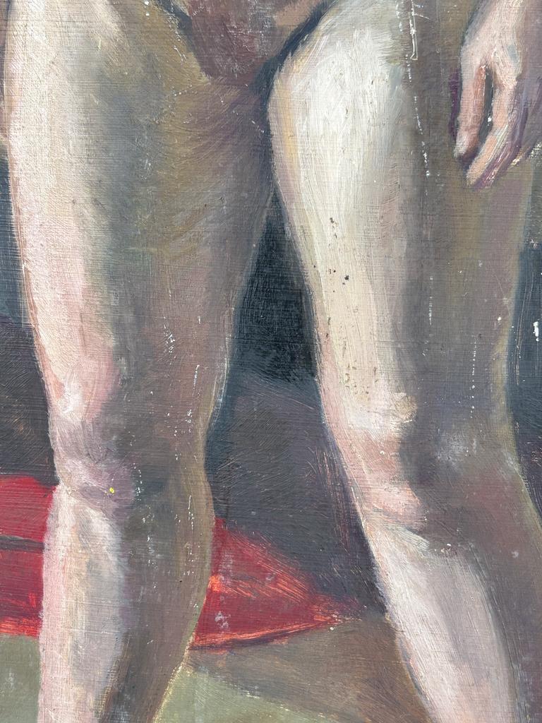 Kunst  Geoffrey Underwood - Stehender weiblicher Akt im Studio (um 1950) im Angebot 4