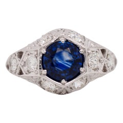 Art GIA Certified 1.34 Carat Ceylon Sapphire Diamond Brand New Ring