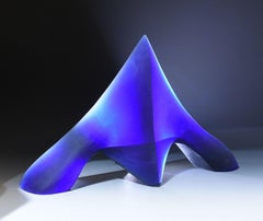 Art Glass BRUTALIST ABSTRACT FORM CONTEMPORARY CAST GLASS FROM ANDREW MUIR