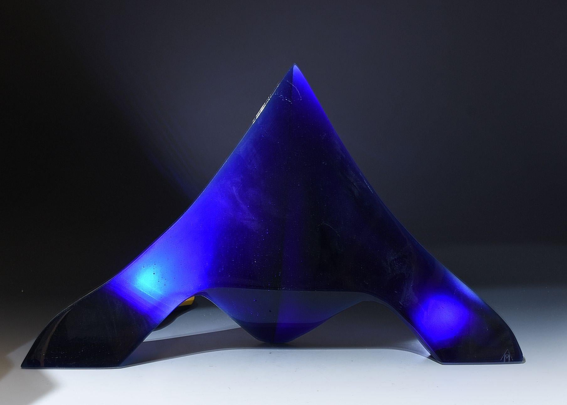 Kunstglas BRUTALIST ABSTRACT FORM CONTEMPORARY CAST GLASS FROM ANDREW MUIR (Gegossen) im Angebot