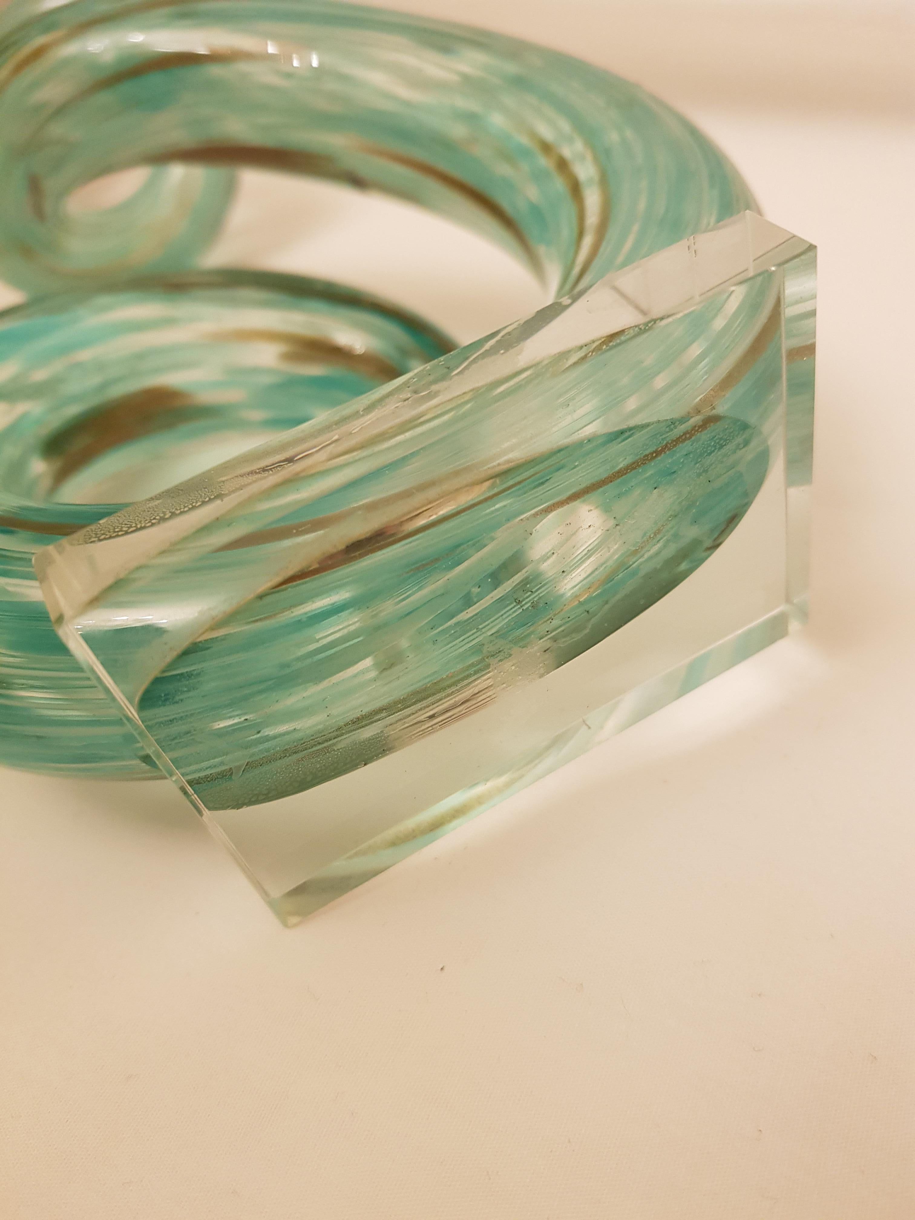 Art Glass Abstract Sculpture with Aventurine In Excellent Condition For Sale In Grantham, GB