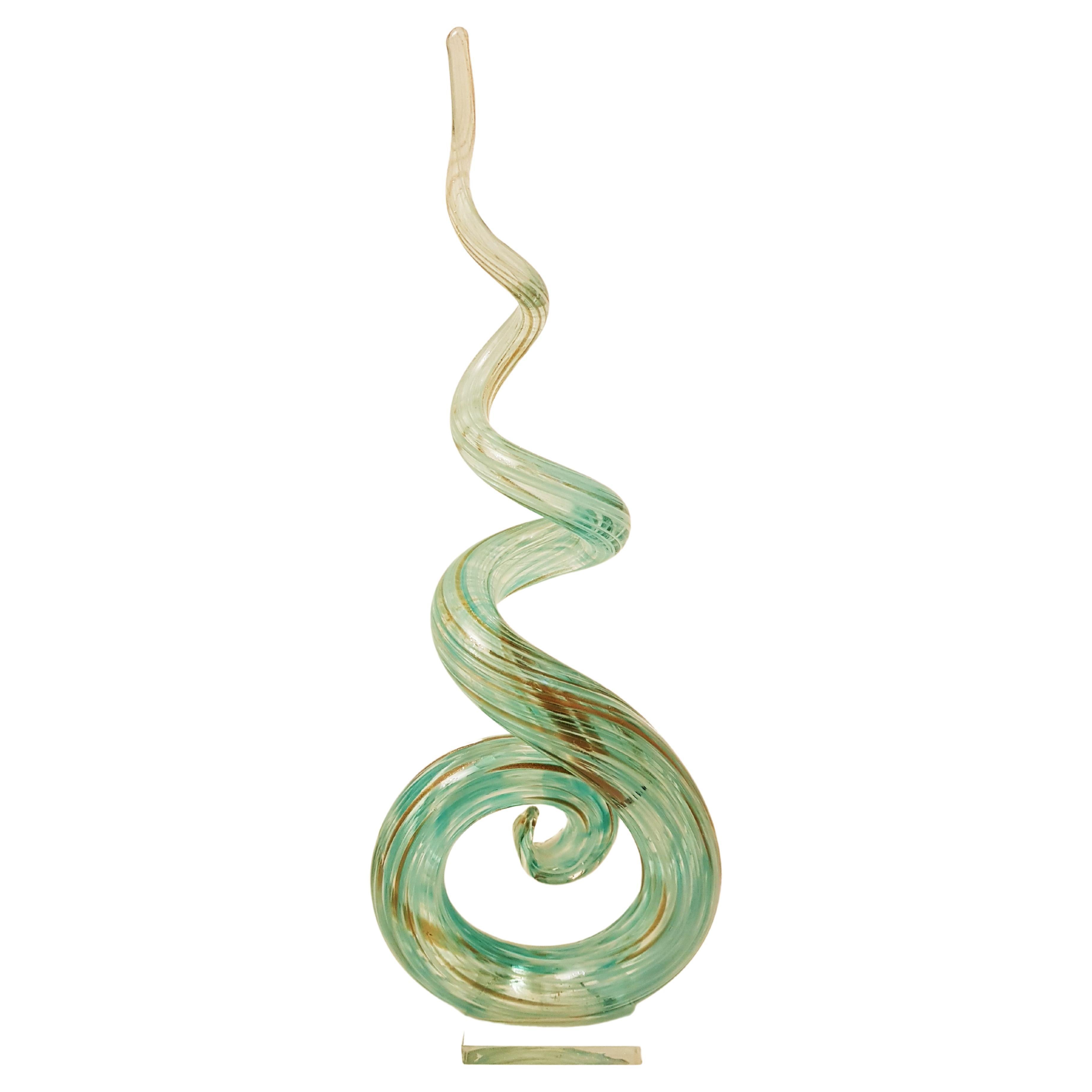 Art Glass Abstract Sculpture with Aventurine For Sale