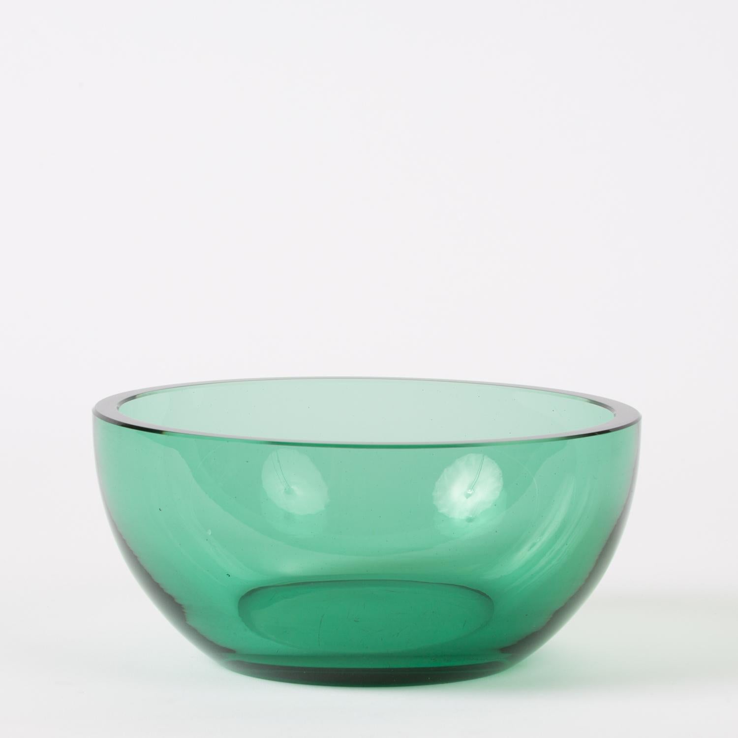 Finnish Art Glass Aquamarine Bowl by Karhula of Finland