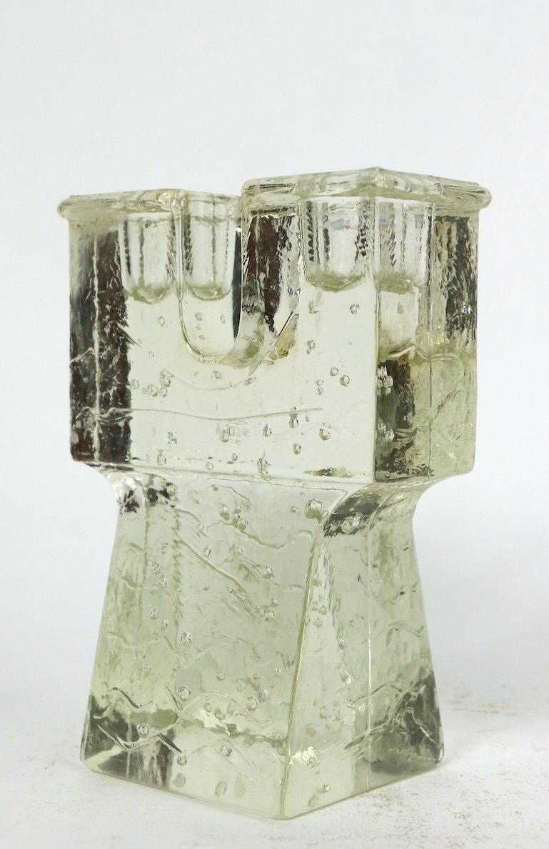 Scandinavian Modern Art Glass Arkipelago Candlestick by Sarpaneva for Iittala