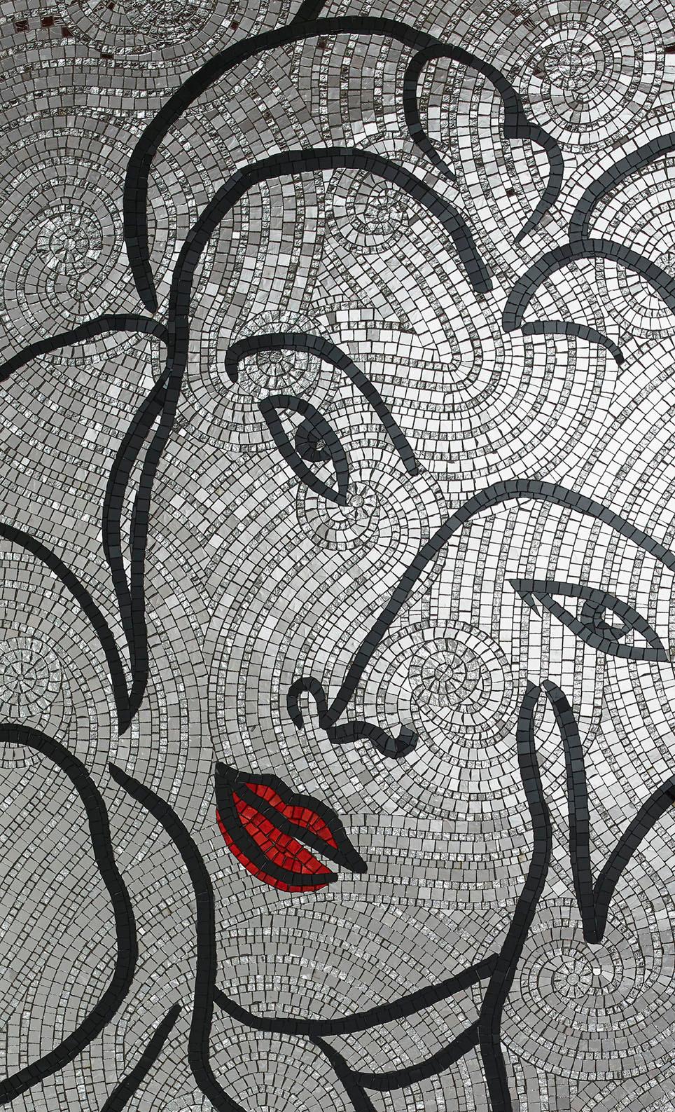 Kunstglas und künstlerische Mosaik-Wanddekoration, Maße anpassbar (Moderne) im Angebot