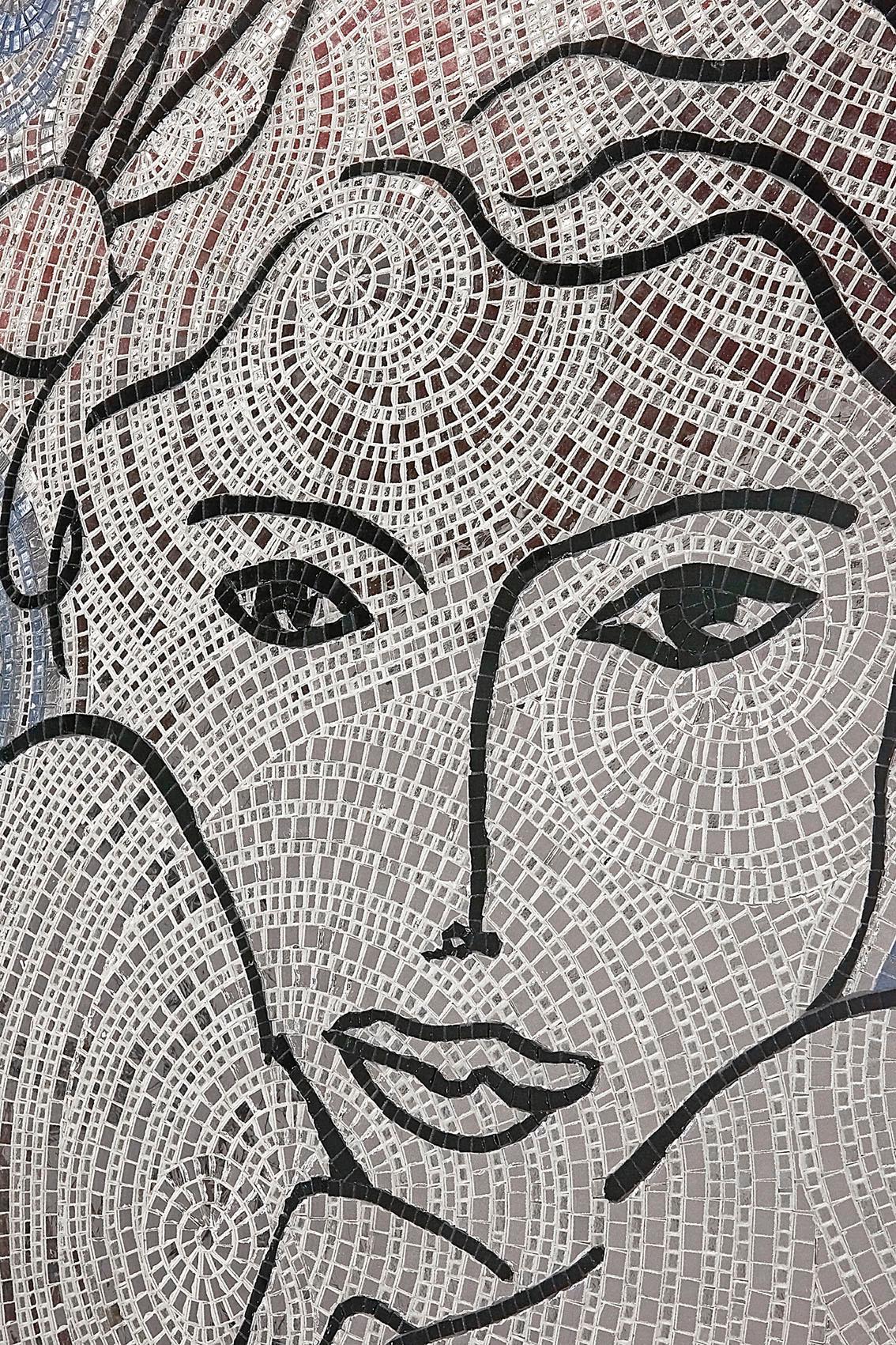 Kunstglas und künstlerische Mosaik-Wanddekoration, Maße anpassbar (Moderne) im Angebot