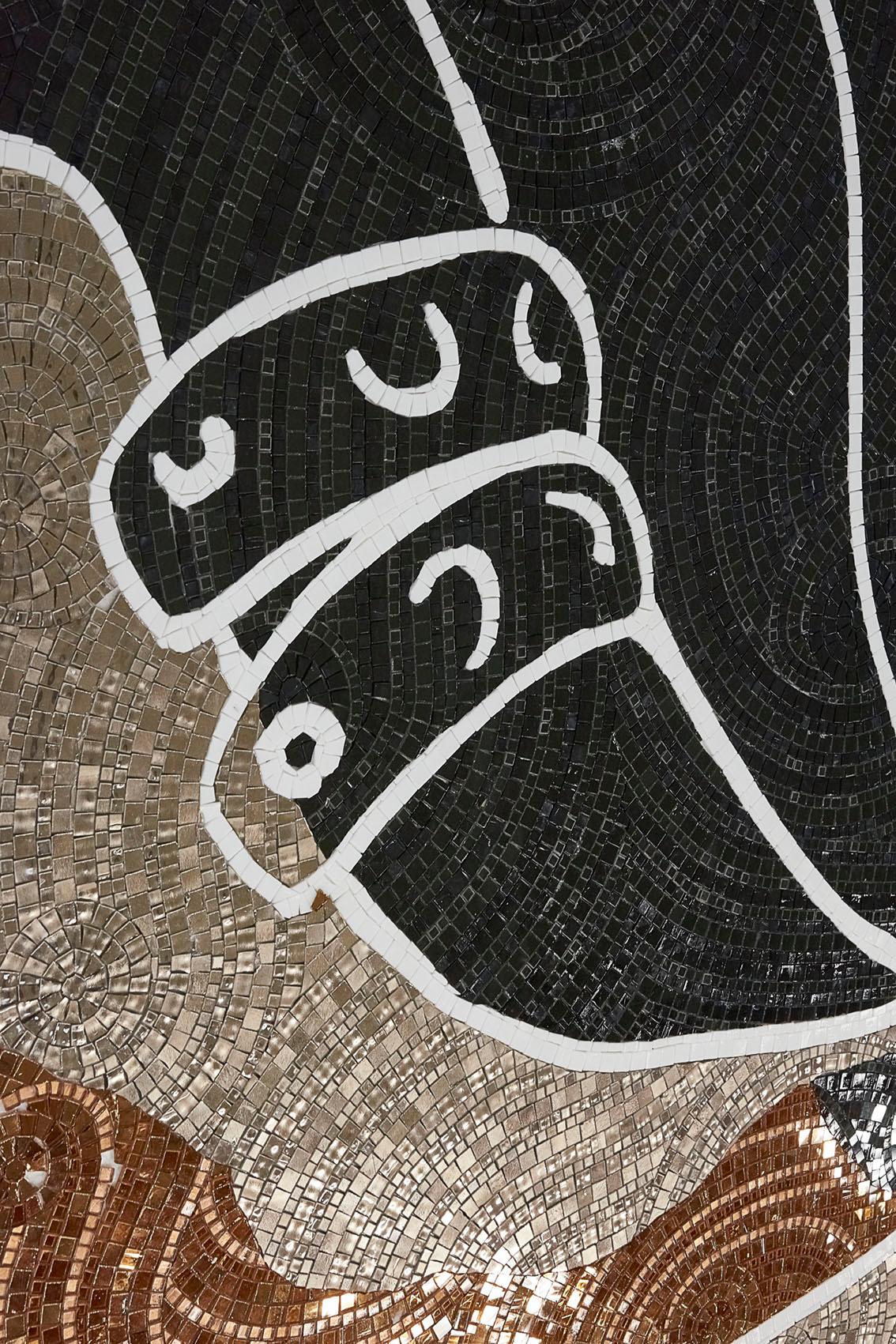 Italiano Pannello decorativo da parete in vetro artistico e mosaico artistico Dimensione personalizzabile in vendita