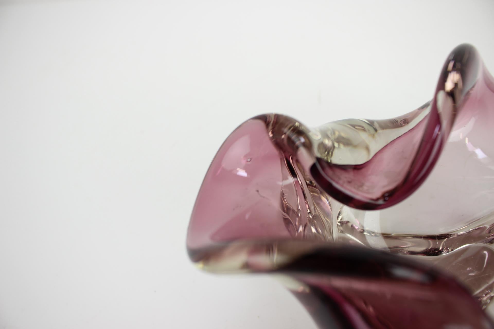 Mid-Century Modern Art Glass Ashtray by Josef Hospodka, 1960's Czechoslovakia For Sale