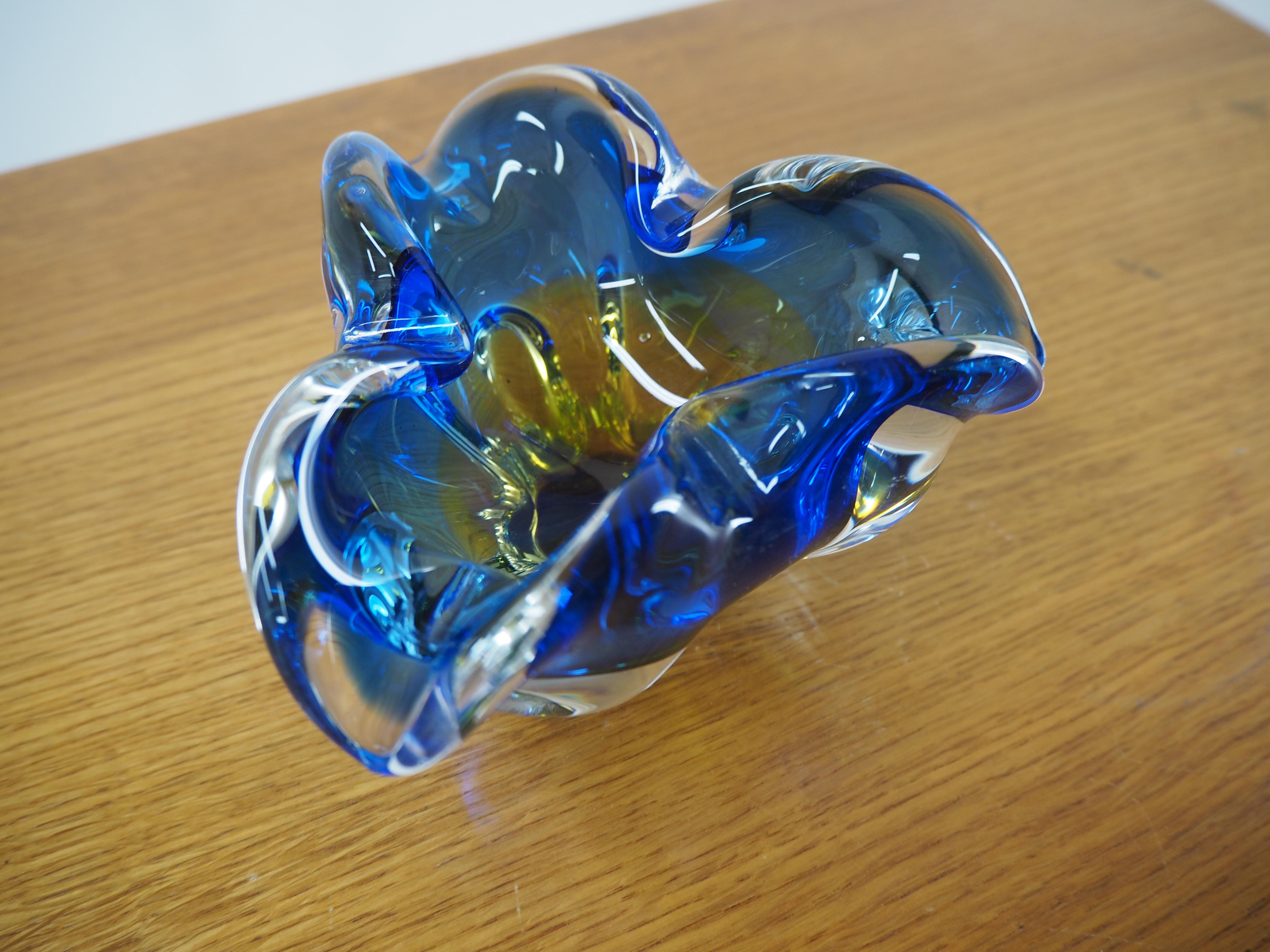 Art Glass Ashtray by Josef Hospodka for Chribska Glassworks, 1960s 2