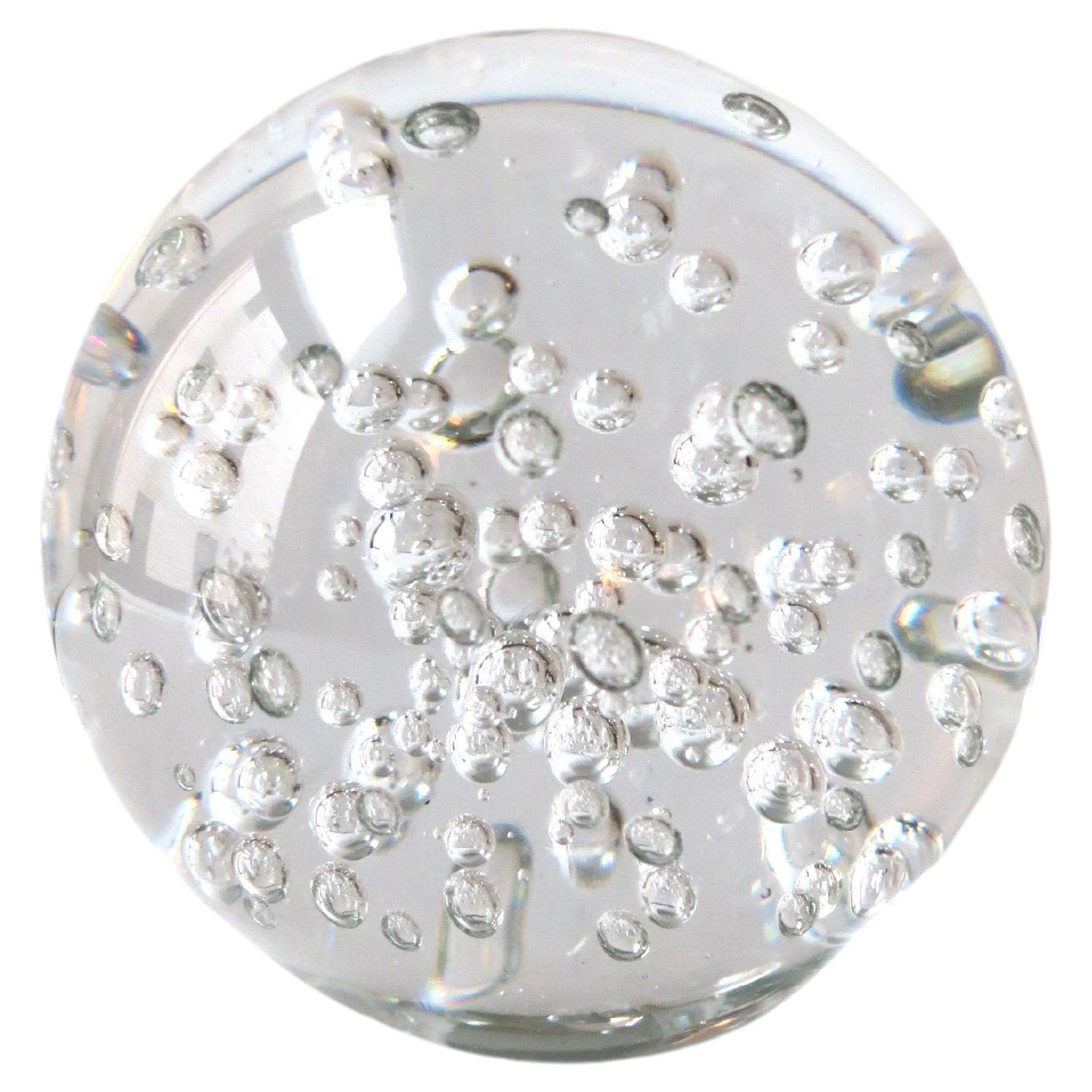 Art Glass Ball Sphere with Bubble Design, Large For Sale