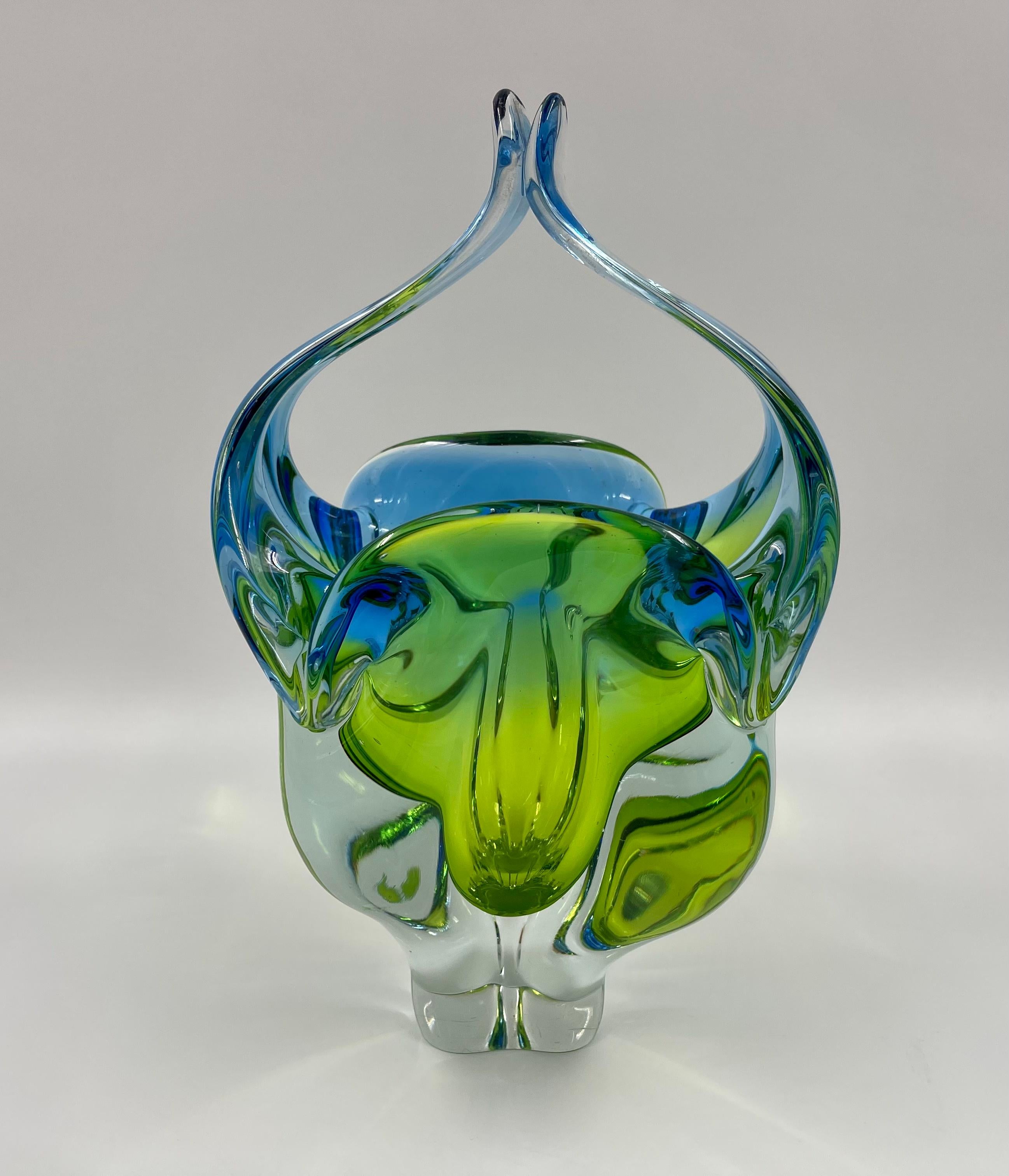 Mid-Century Modern Vintage Art Glass Bowl by Josef Hospodka, 1960's For Sale