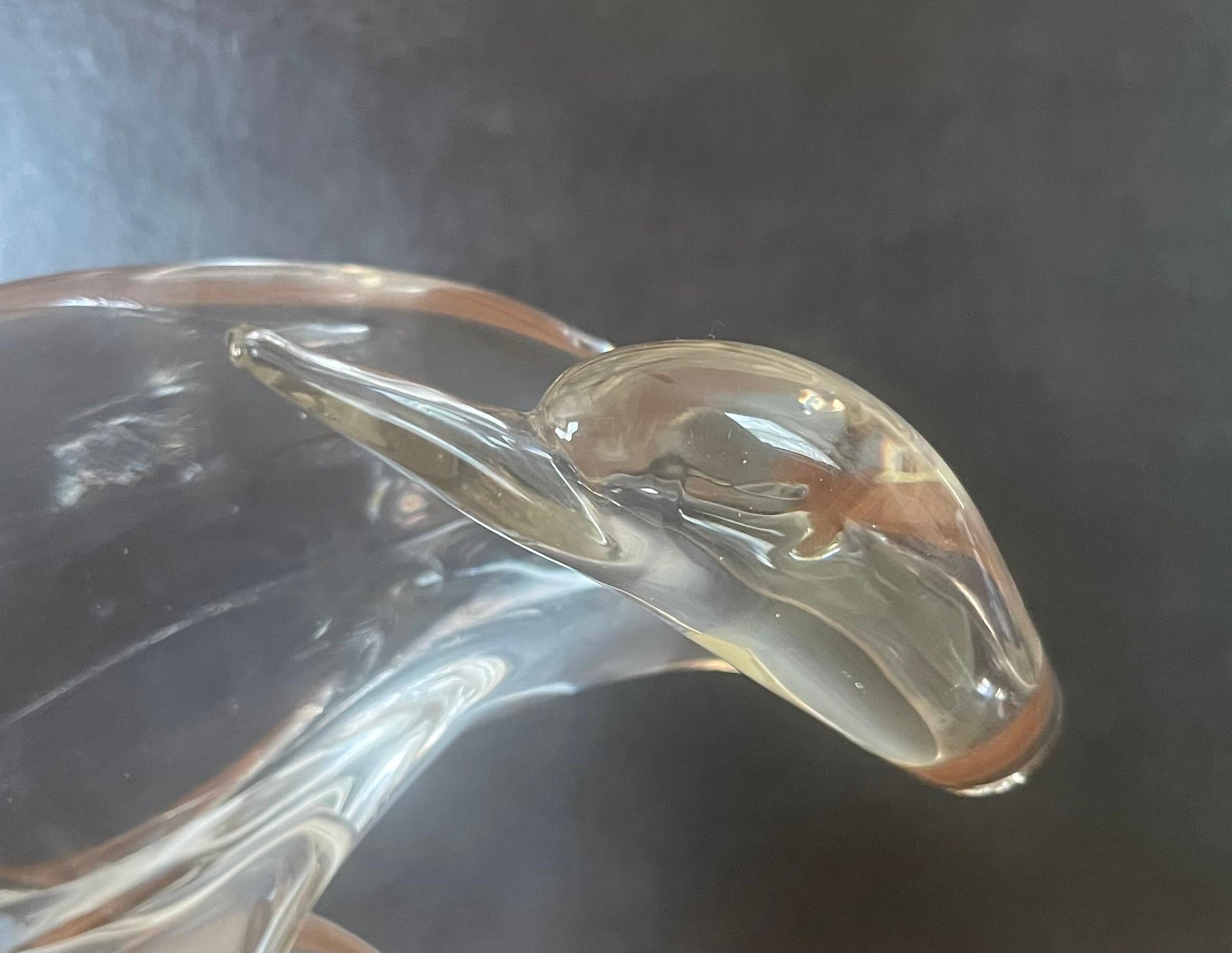 Sculpture d'oiseau/du canard en verre d'art de Cenedese pour Murano Glass en vente 3