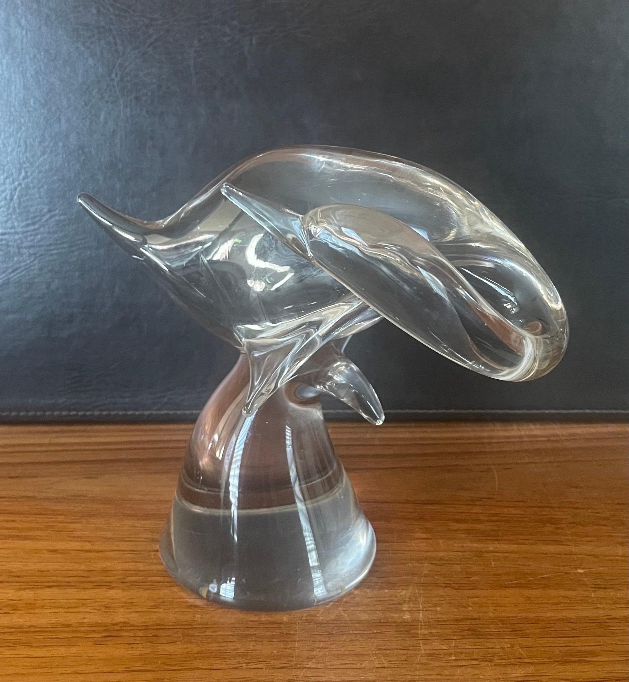 italien Sculpture d'oiseau/du canard en verre d'art de Cenedese pour Murano Glass en vente