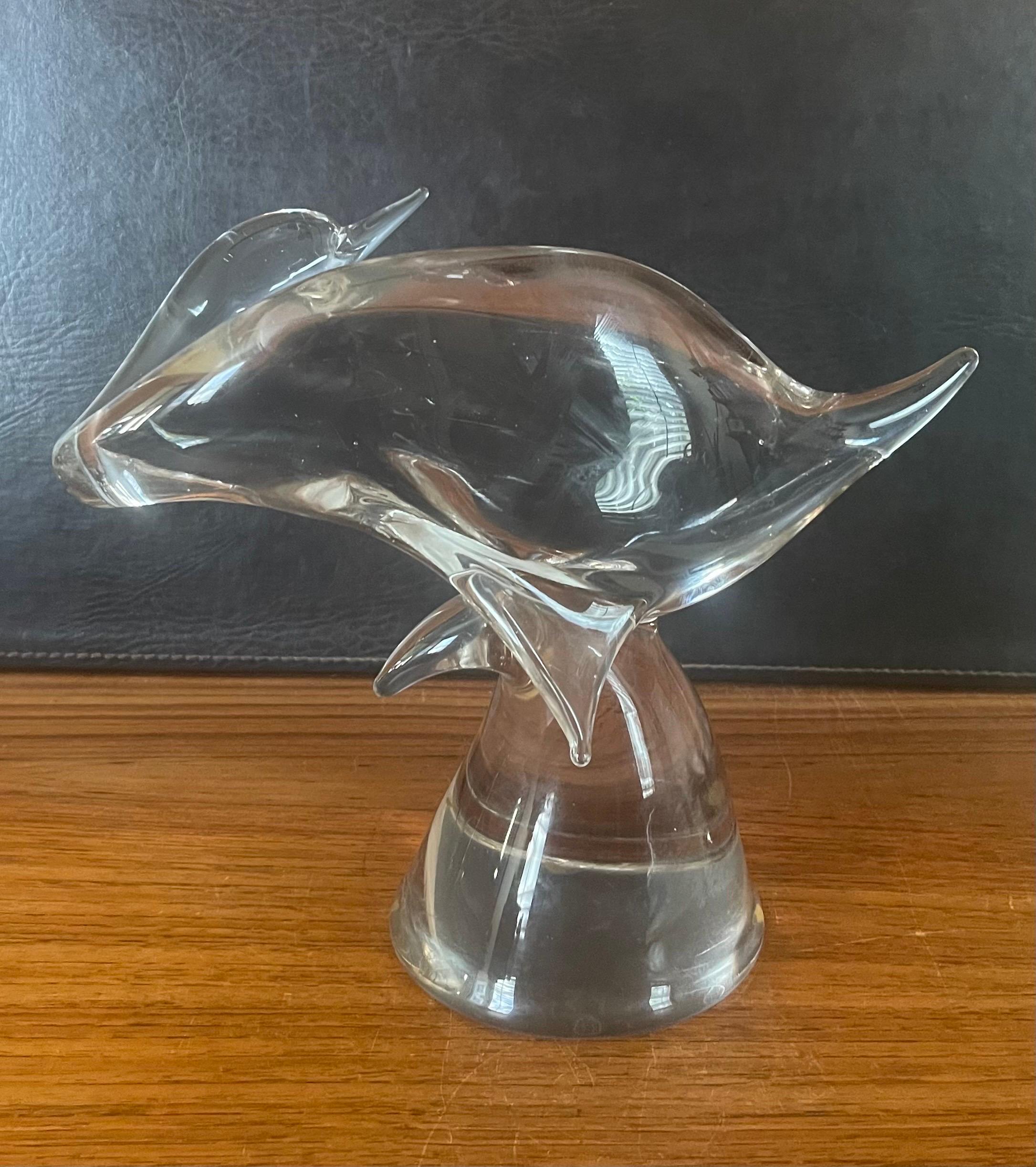 20ième siècle Sculpture d'oiseau/du canard en verre d'art de Cenedese pour Murano Glass en vente