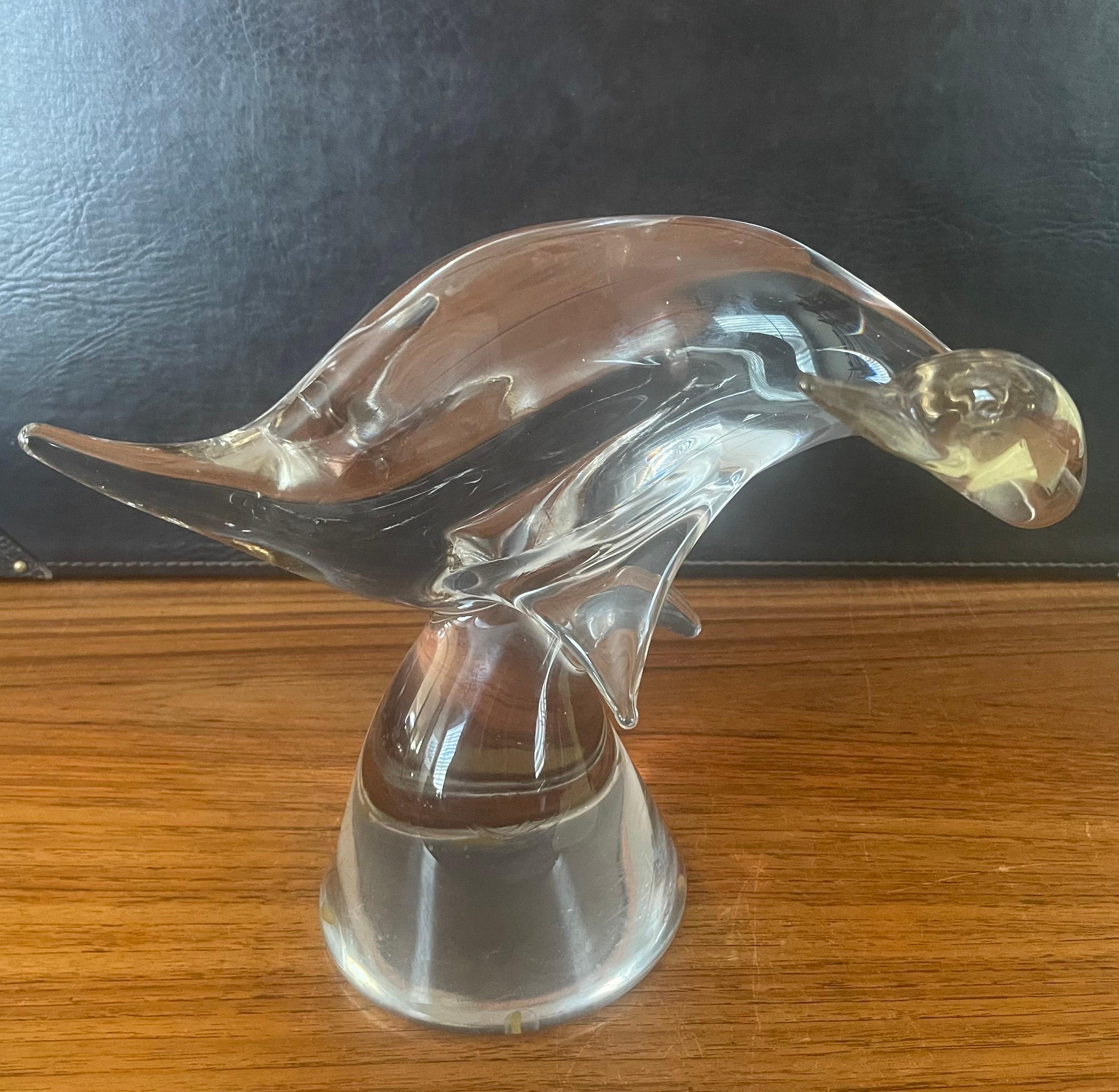 Sculpture d'oiseau/du canard en verre d'art de Cenedese pour Murano Glass en vente 1