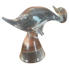 Vogel / Ente Skulptur aus Kunstglas von Cenedese für Murano Glas