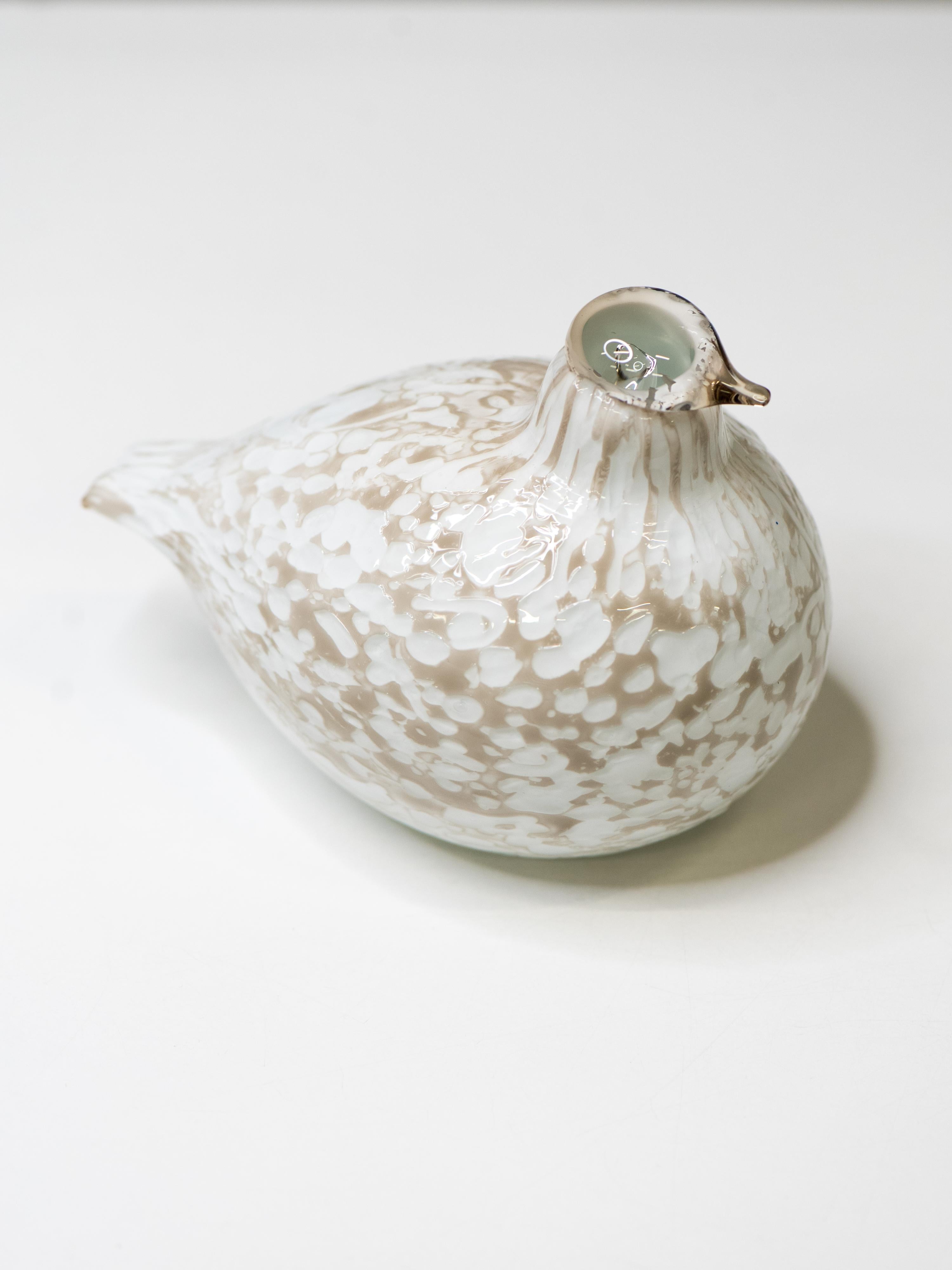 Scandinavo moderno Art Glass Bird ‘Willow Grouse’ by Oiva Toikka for Nuutajärvi, Finland, 1980s in vendita