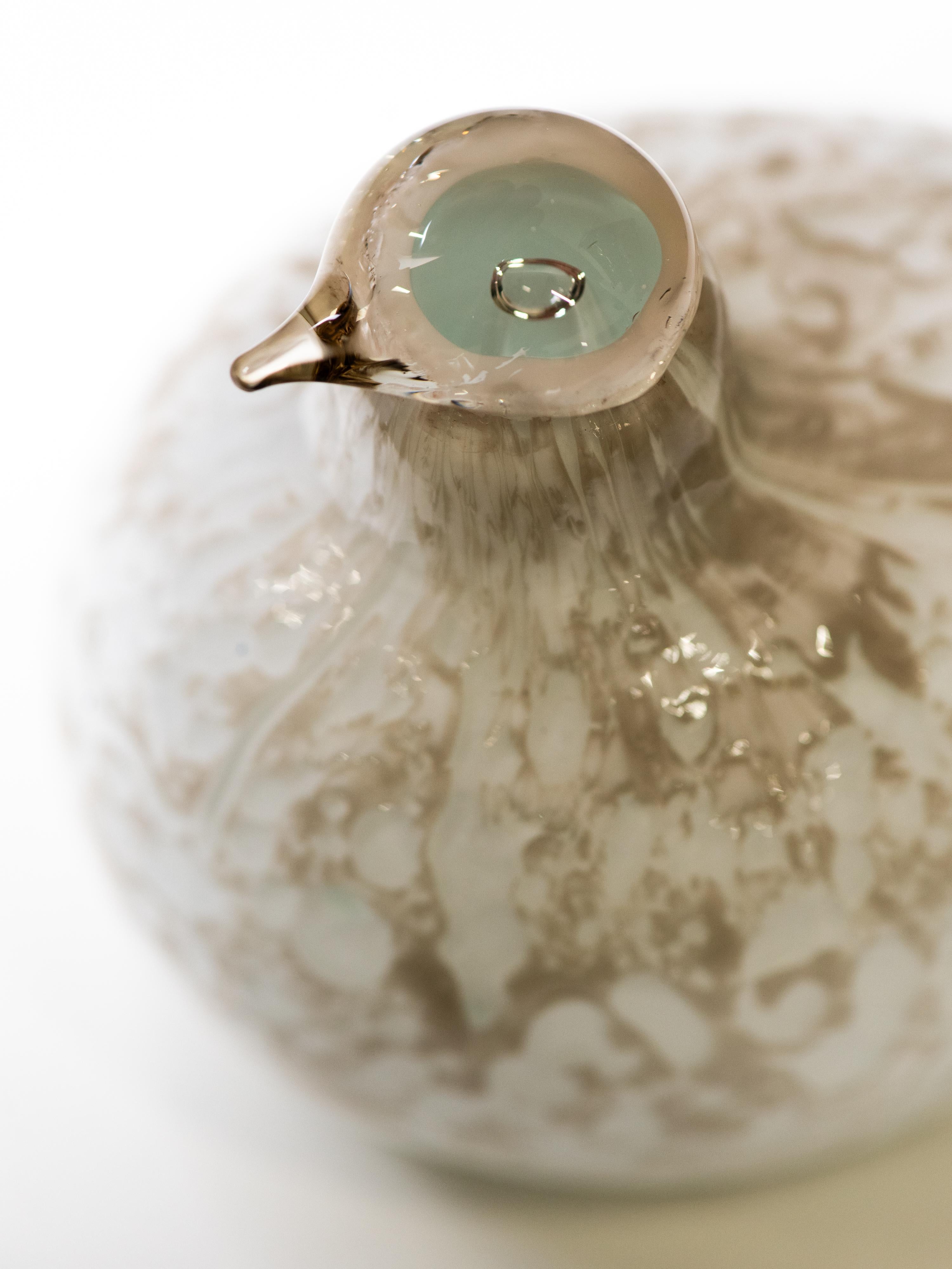 Vetro artistico Art Glass Bird ‘Willow Grouse’ by Oiva Toikka for Nuutajärvi, Finland, 1980s in vendita