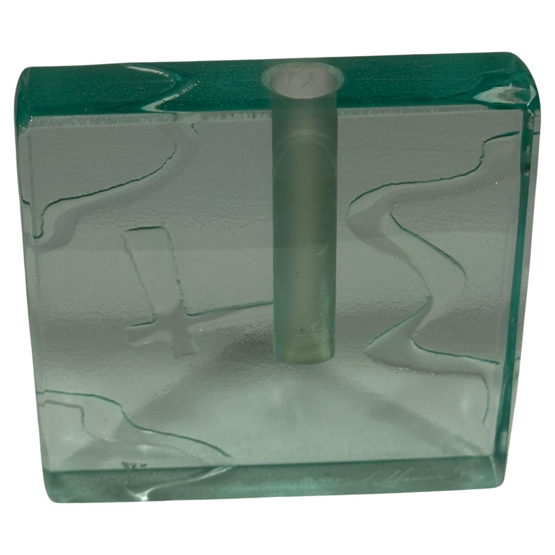 Art Glass Block Bud Vase by Stephen Schlanser For Sale 9