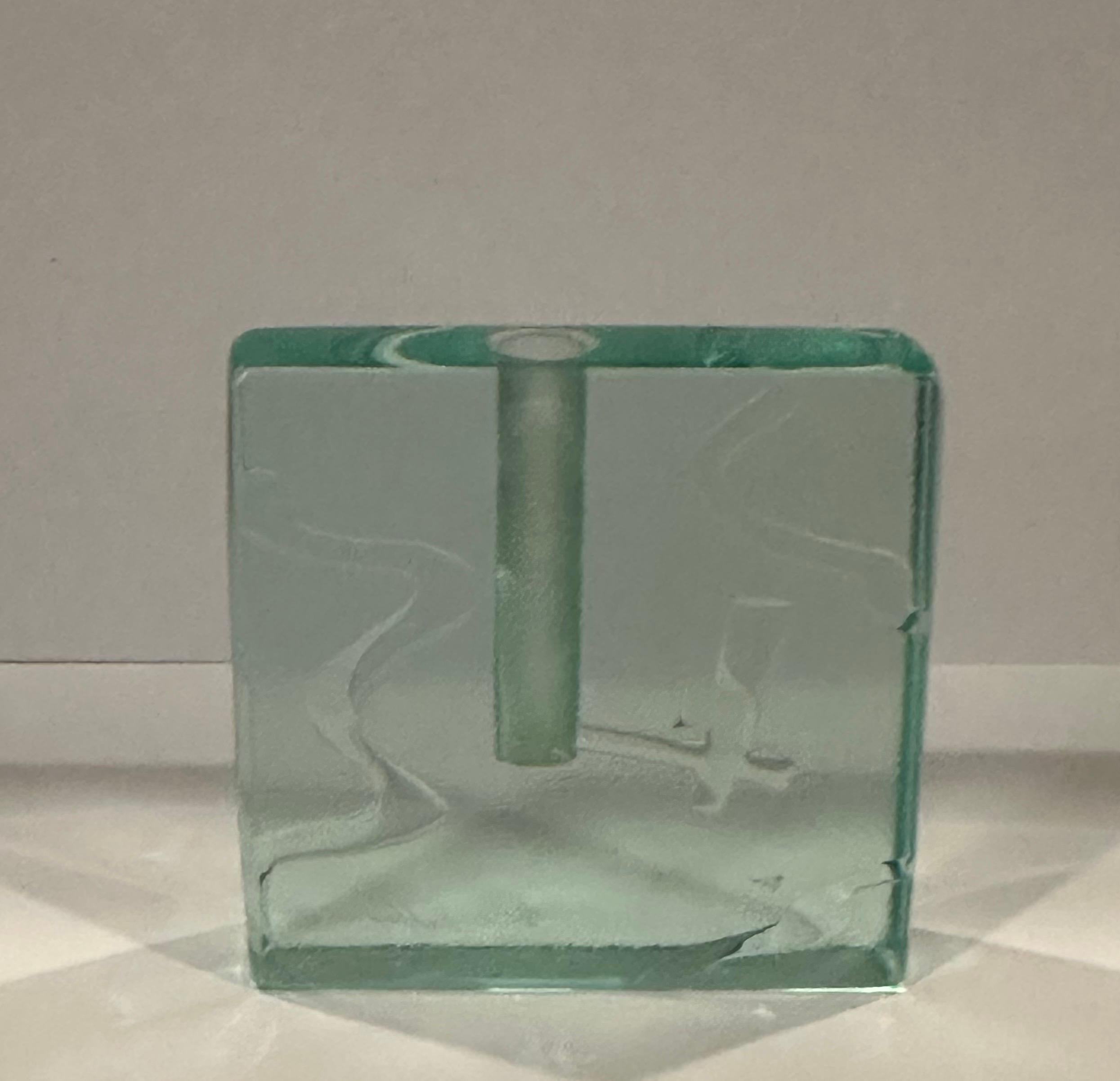 20th Century Art Glass Block Bud Vase by Stephen Schlanser For Sale