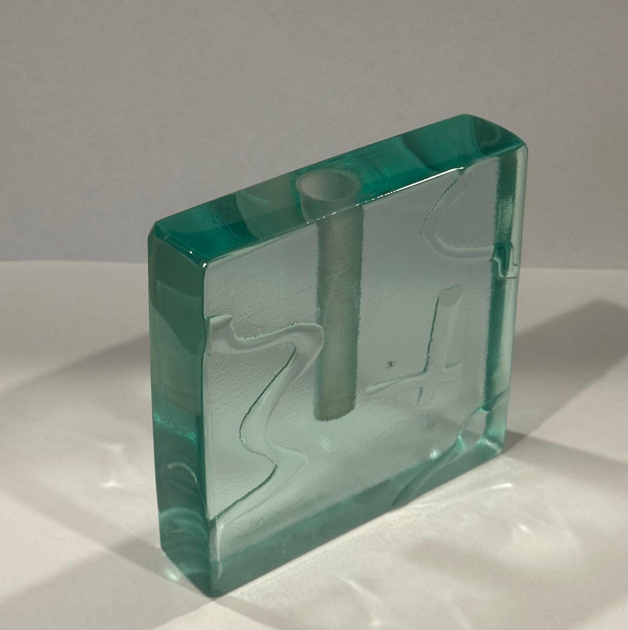 Art Glass Block Bud Vase by Stephen Schlanser For Sale 1