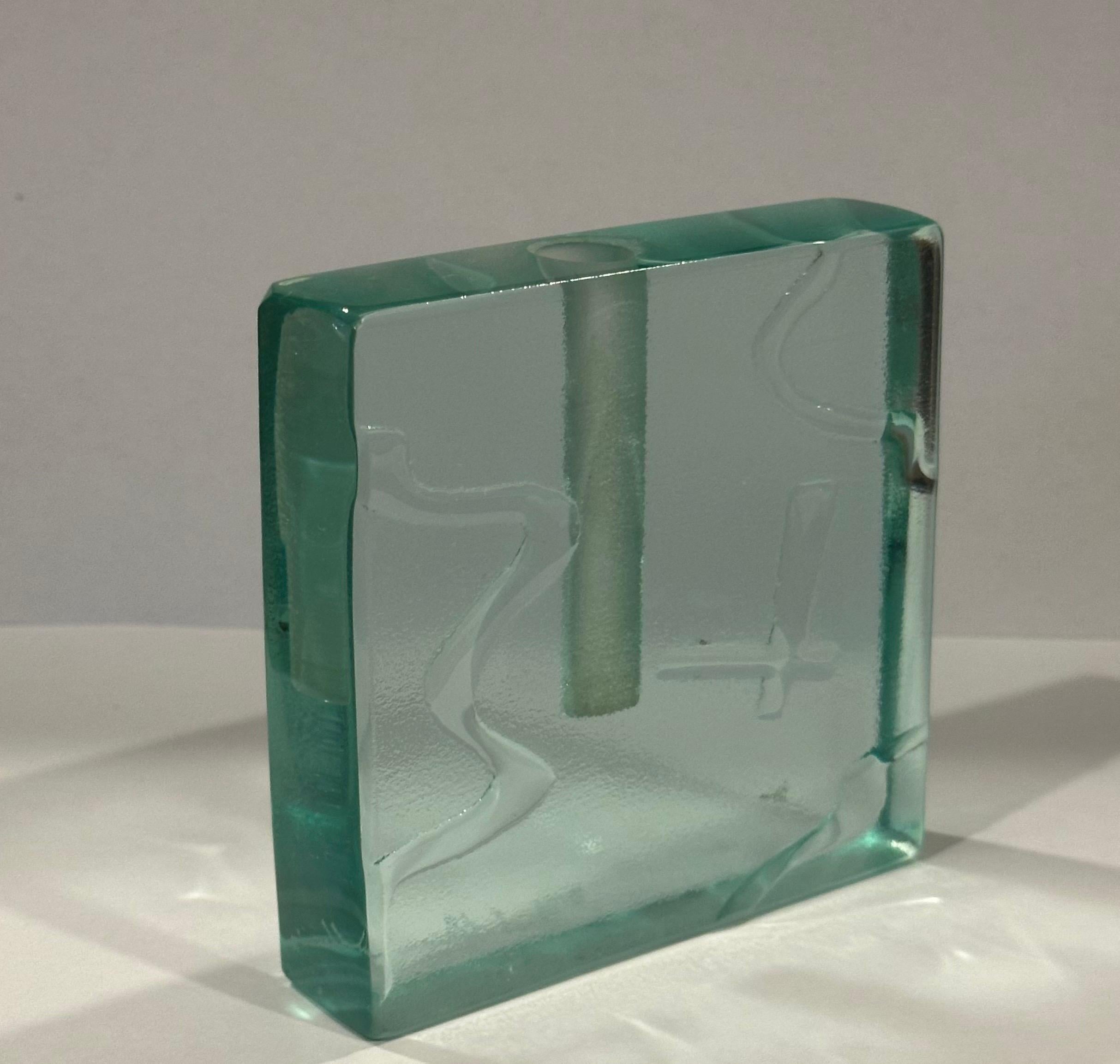 Art Glass Block Bud Vase by Stephen Schlanser For Sale 2