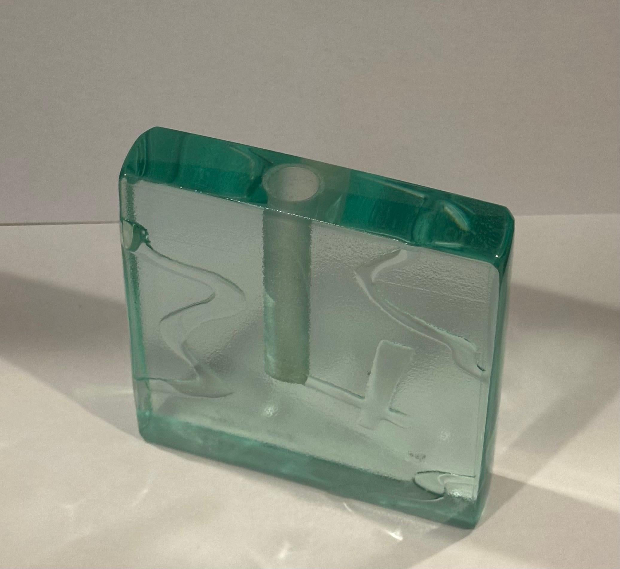 Art Glass Block Bud Vase by Stephen Schlanser For Sale 4