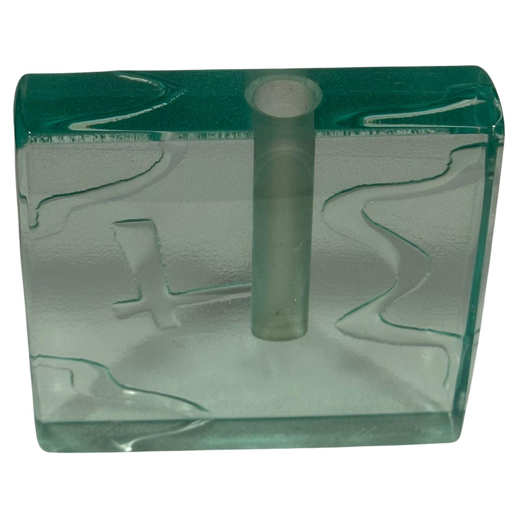 Art Glass Block Bud Vase by Stephen Schlanser For Sale
