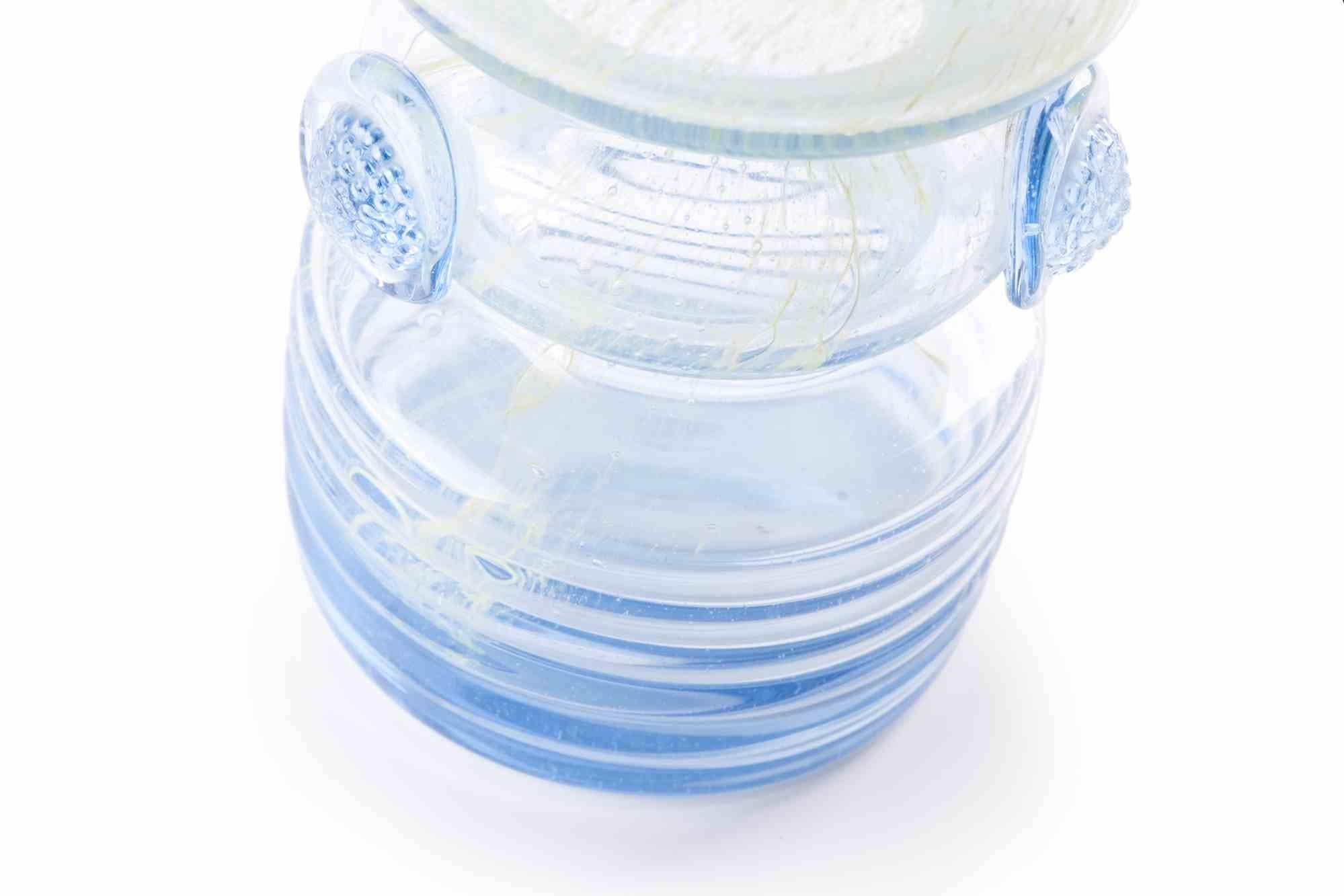 Art Glass Blue Vase, italy, 1970s In Good Condition For Sale In Roma, IT