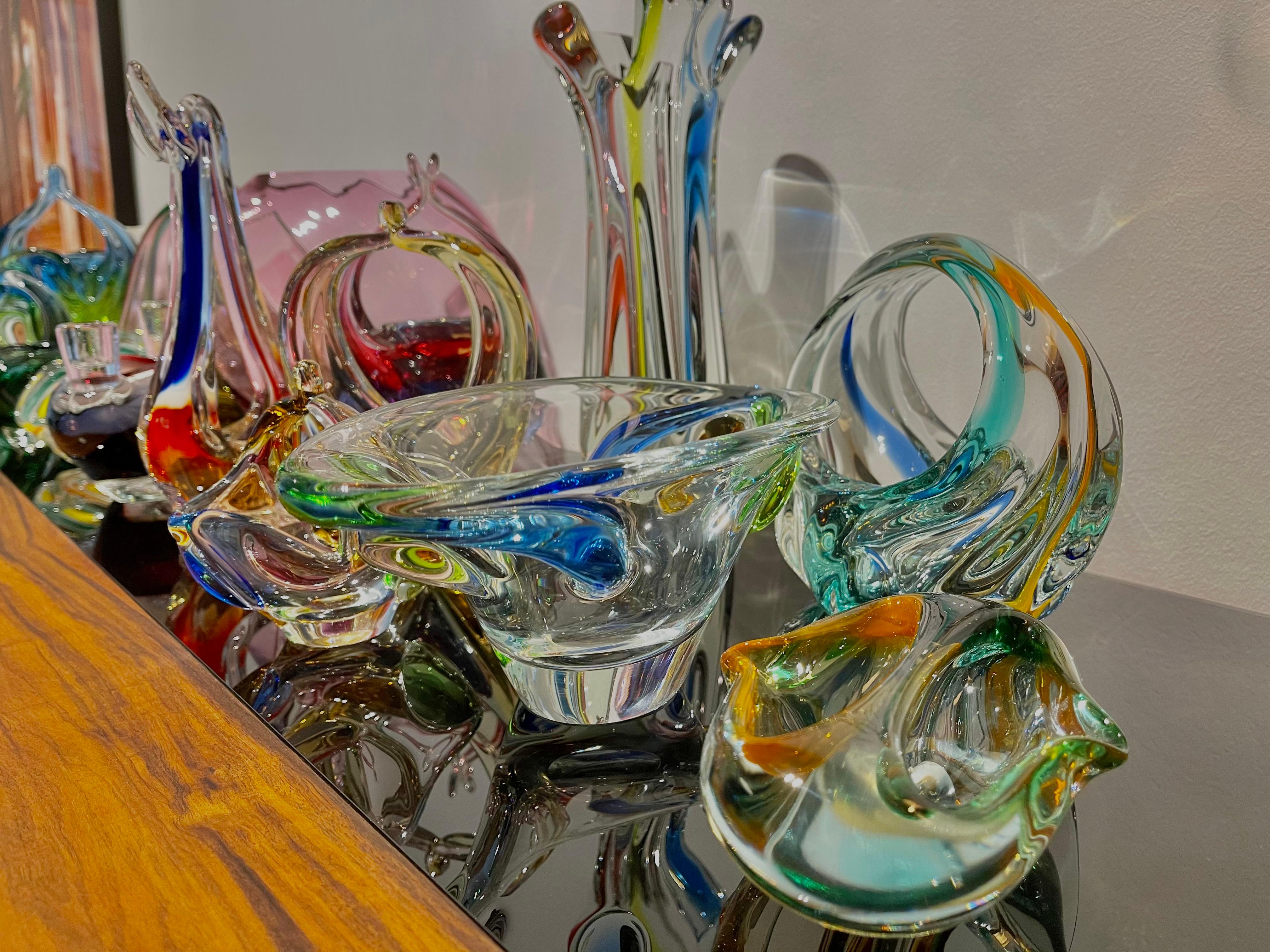 Vintage Czech Art Glass Bowl by Frantisek Zemek, 1960's For Sale 3