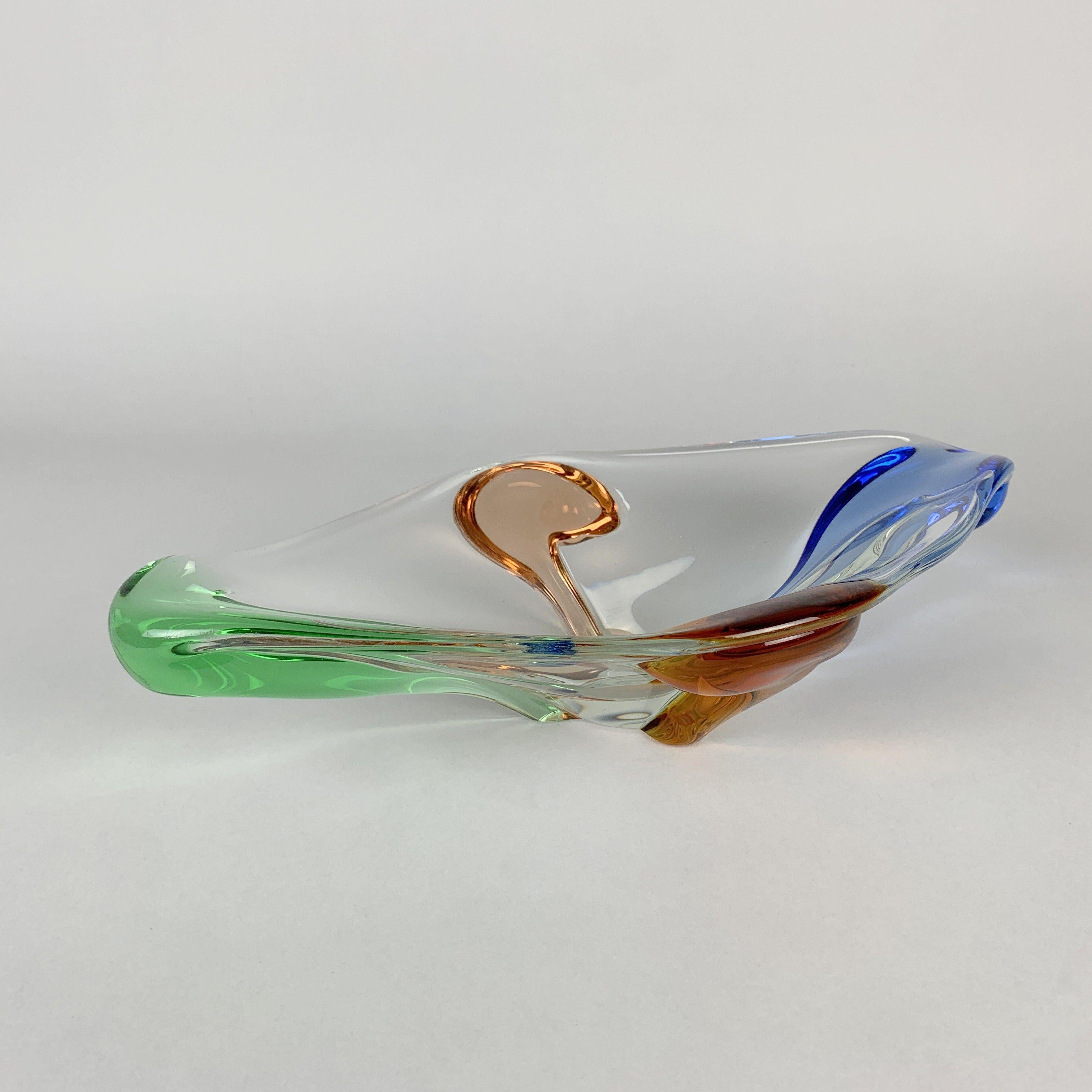 Art Glass Bowl by F. Zemek for Mstisov Glassworks, Rhapsody Collection, 1950s For Sale 4