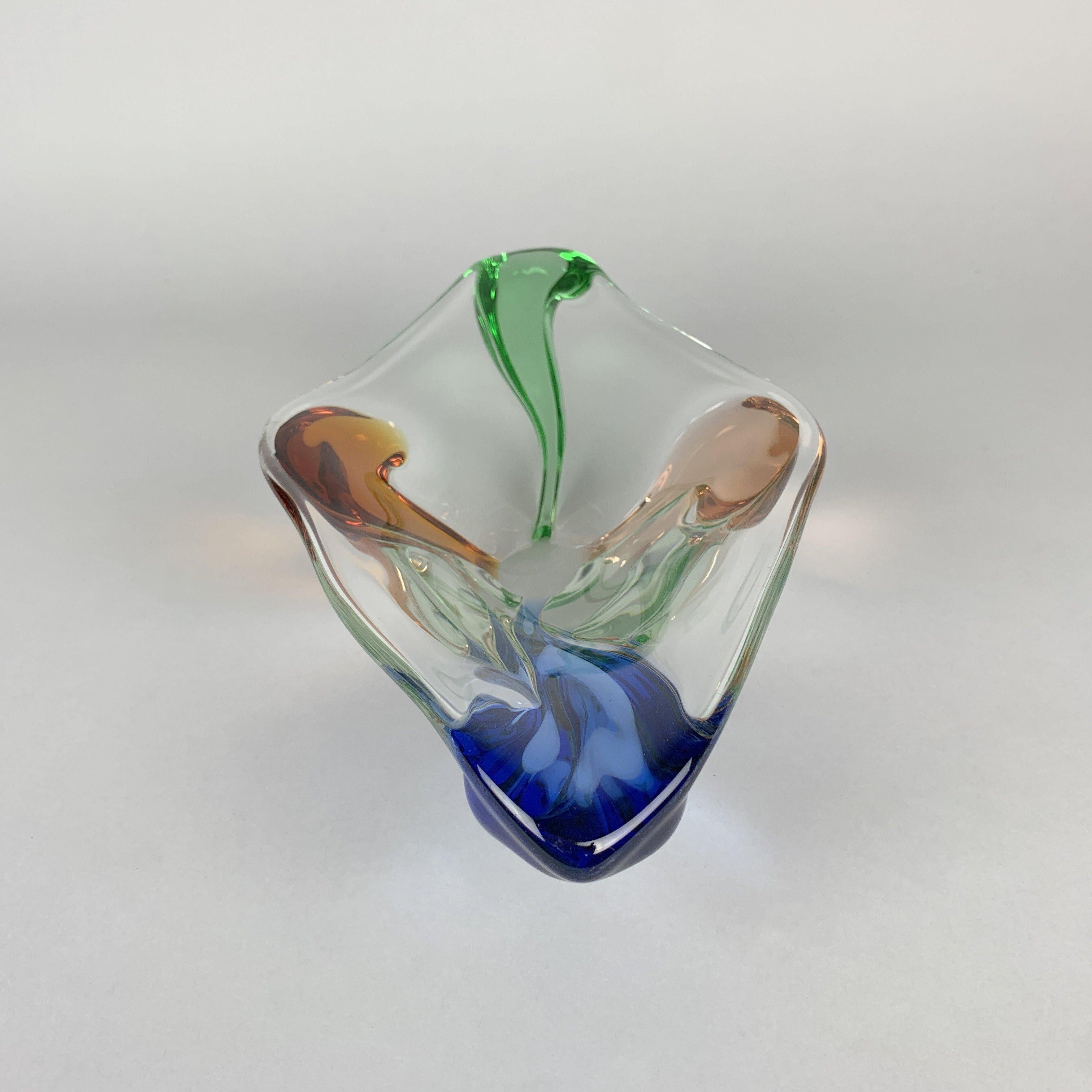 Schale aus Kunstglas von F. Zemek für Mstisov Glassworks, Rhapsody Collection, 1950er Jahre im Zustand „Gut“ im Angebot in Praha, CZ