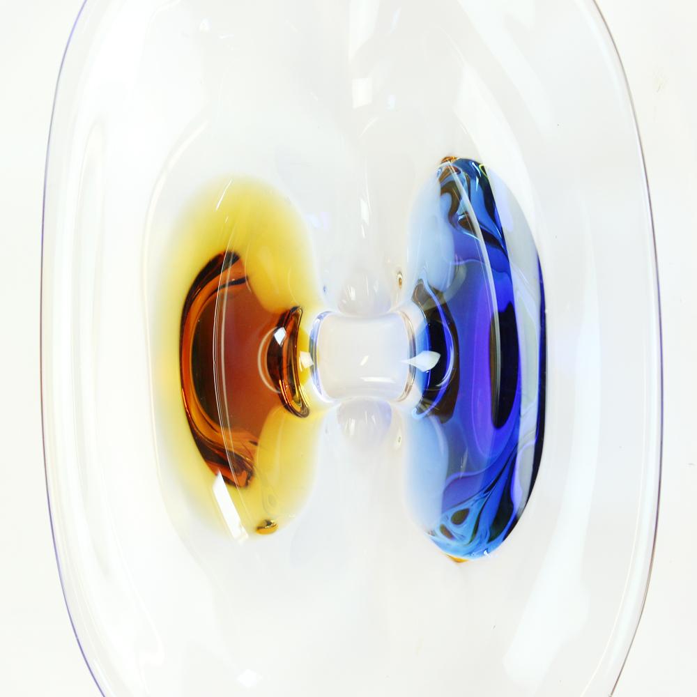 Art Glass Bowl by Frantisek Zemek for Sklarna Mstisov, 1960s In Excellent Condition For Sale In Zohor, SK