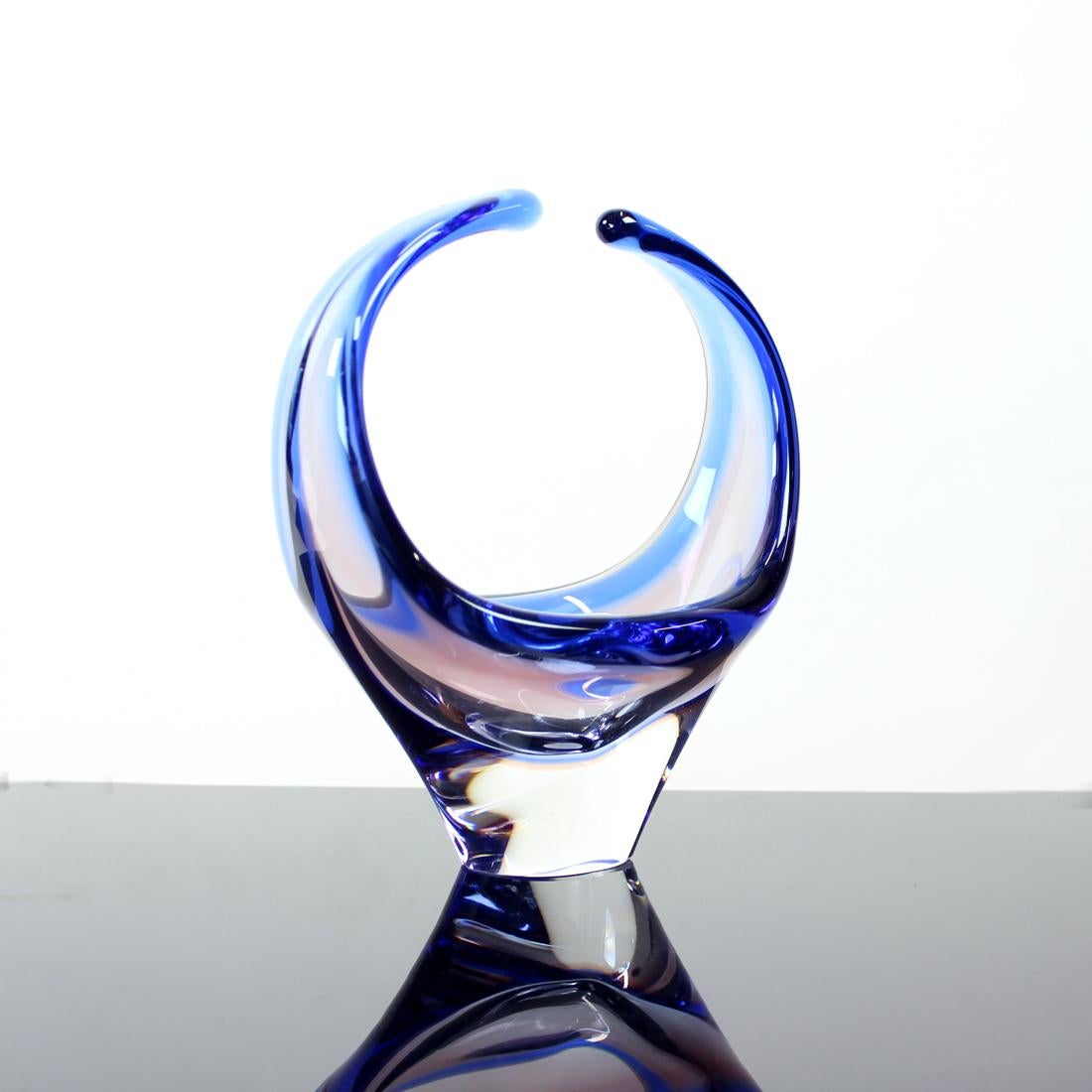 Art Glass Bowl by Frantisek Zemek for Sklarna Mstisov, 1960s In Excellent Condition For Sale In Zohor, SK
