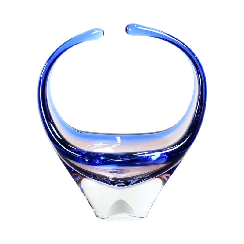 Cuenco de cristal artístico de Frantisek Zemek para Sklarna Mstisov, años 60 en venta