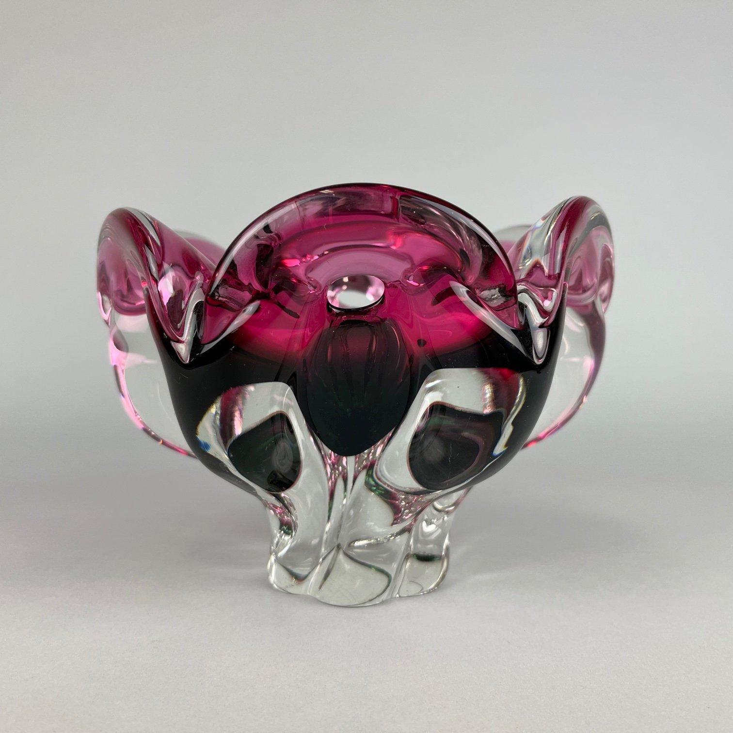 Mid-Century Modern Art Glass Bowl by Josef Hospodka for Chribska Glassworks, 1960's