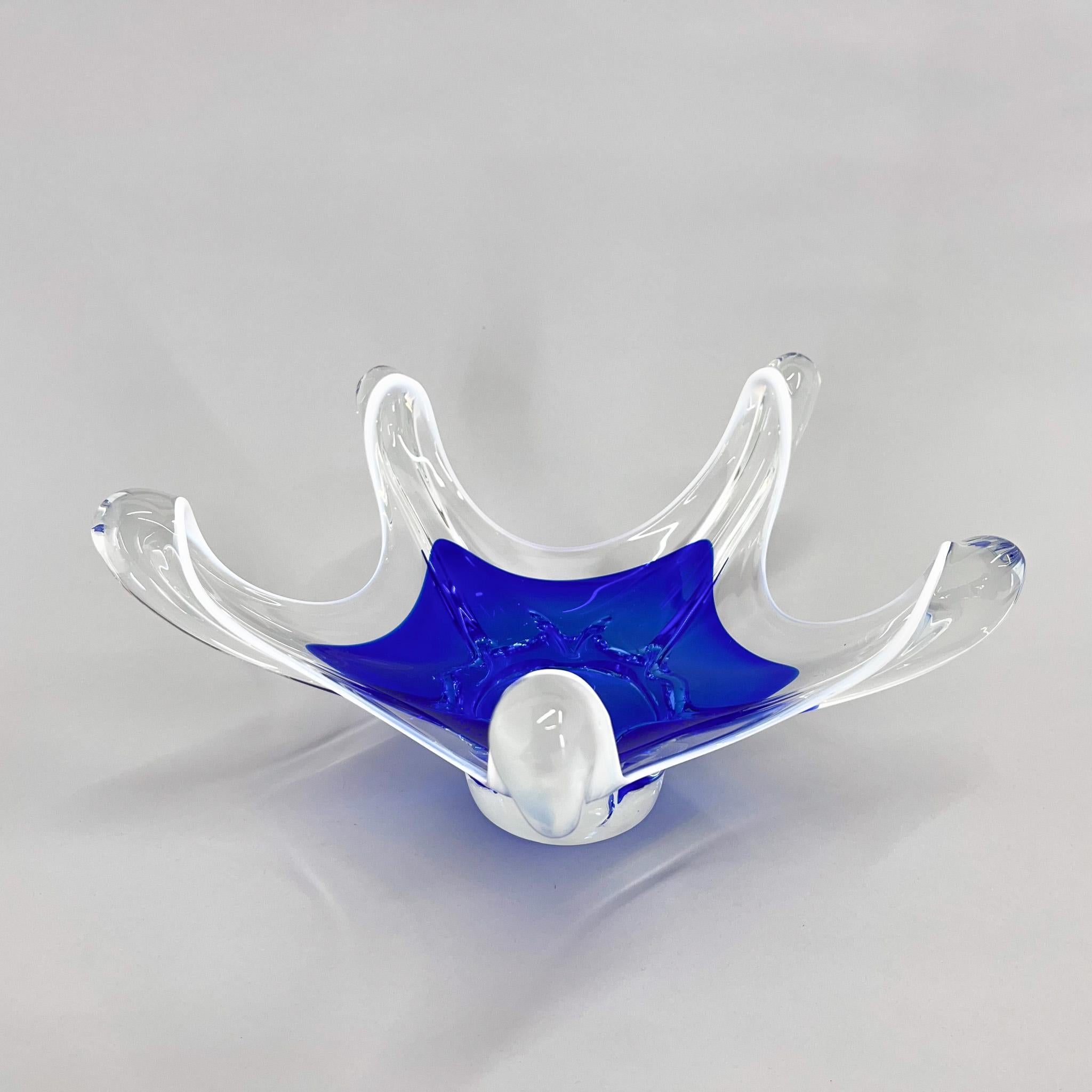 Czech Art Glass Bowl by Josef Hospodka for Chribska Glassworks, 1960's For Sale