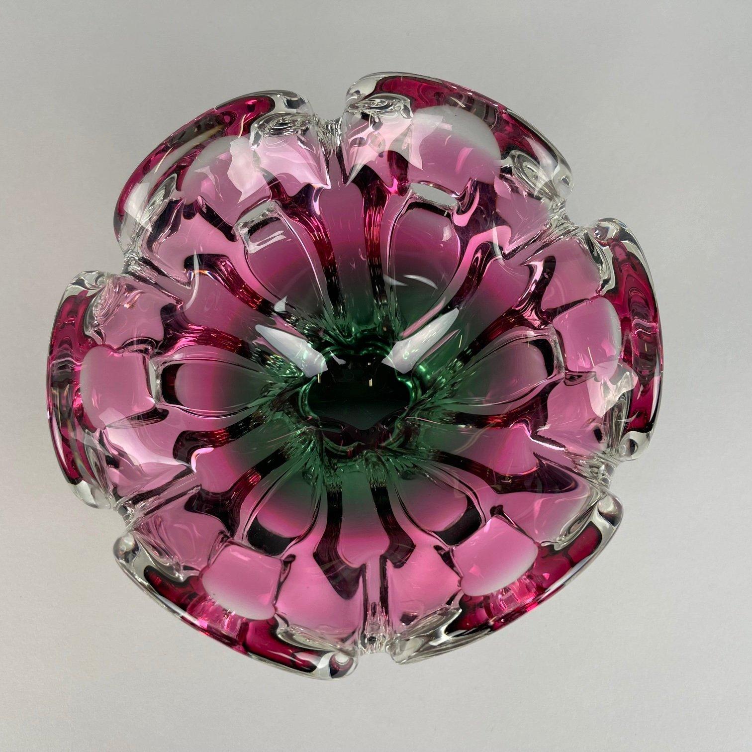 20th Century Art Glass Bowl by Josef Hospodka for Chribska Glassworks, 1960's