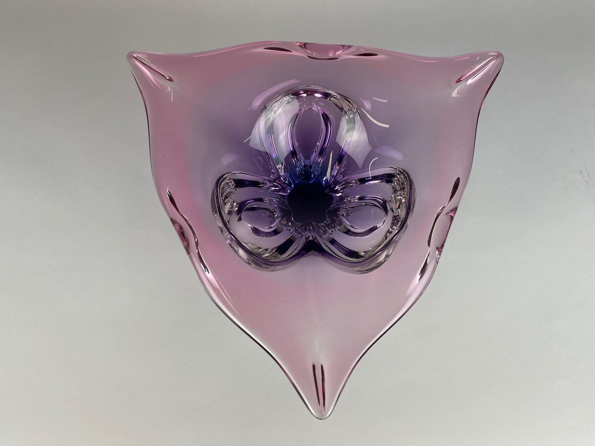 20th Century Art Glass Bowl by Josef Hospodka for Chribska Glassworks, 1960's