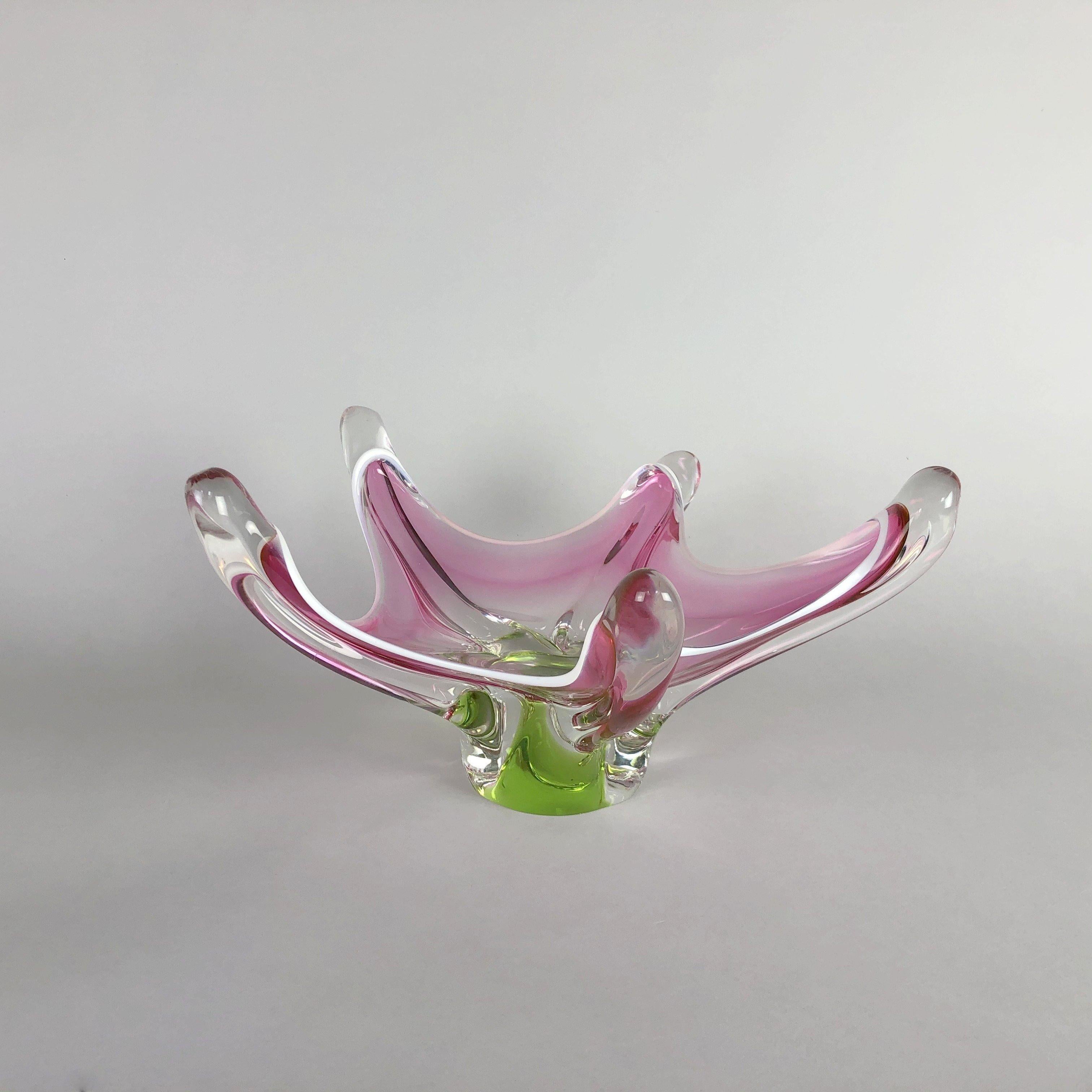 Art Glass Bowl by Josef Hospodka for Chribska Glassworks, 1960s 1