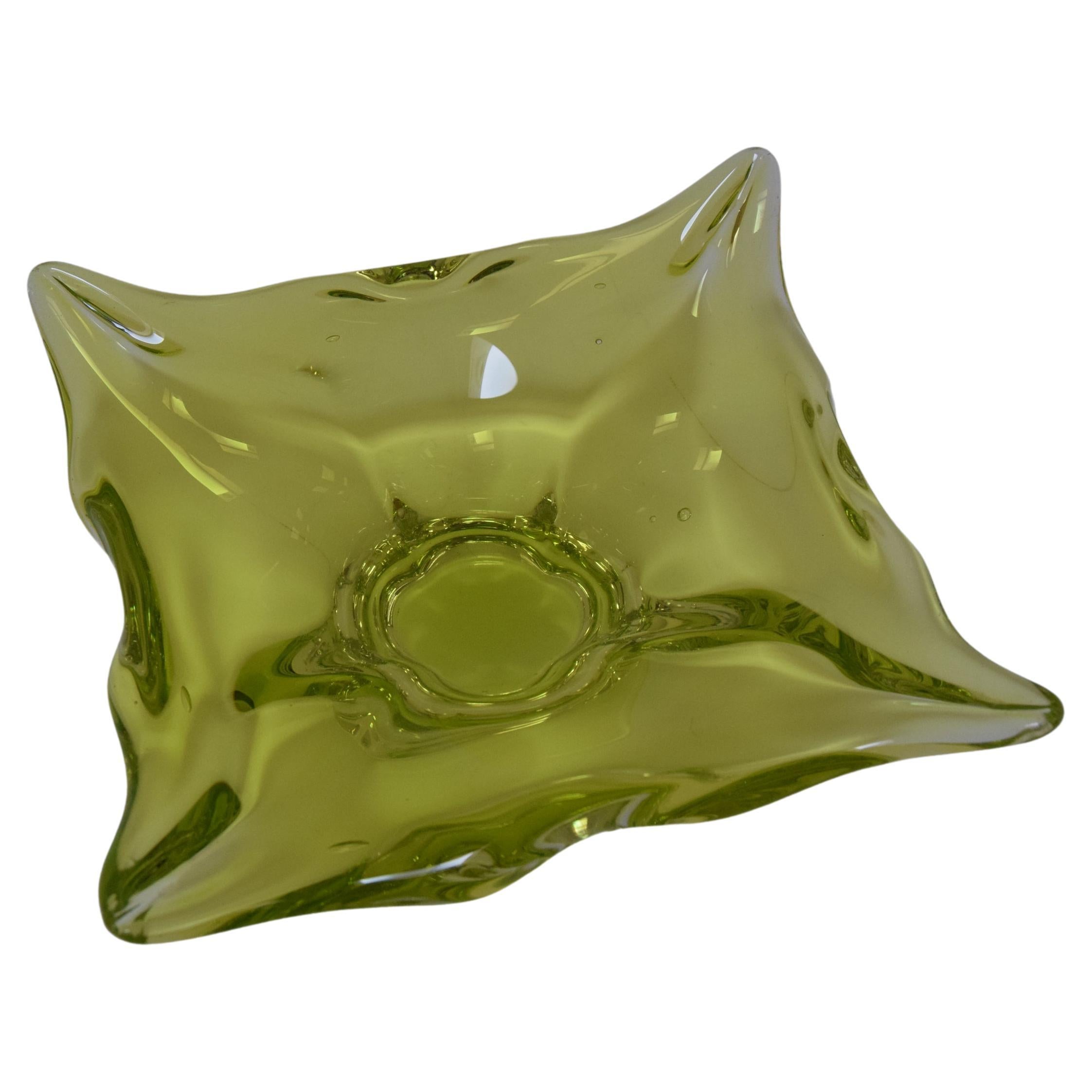 Art Glass Bowl by Josef Hospodka for Glasswork Chribska, 1960s For Sale