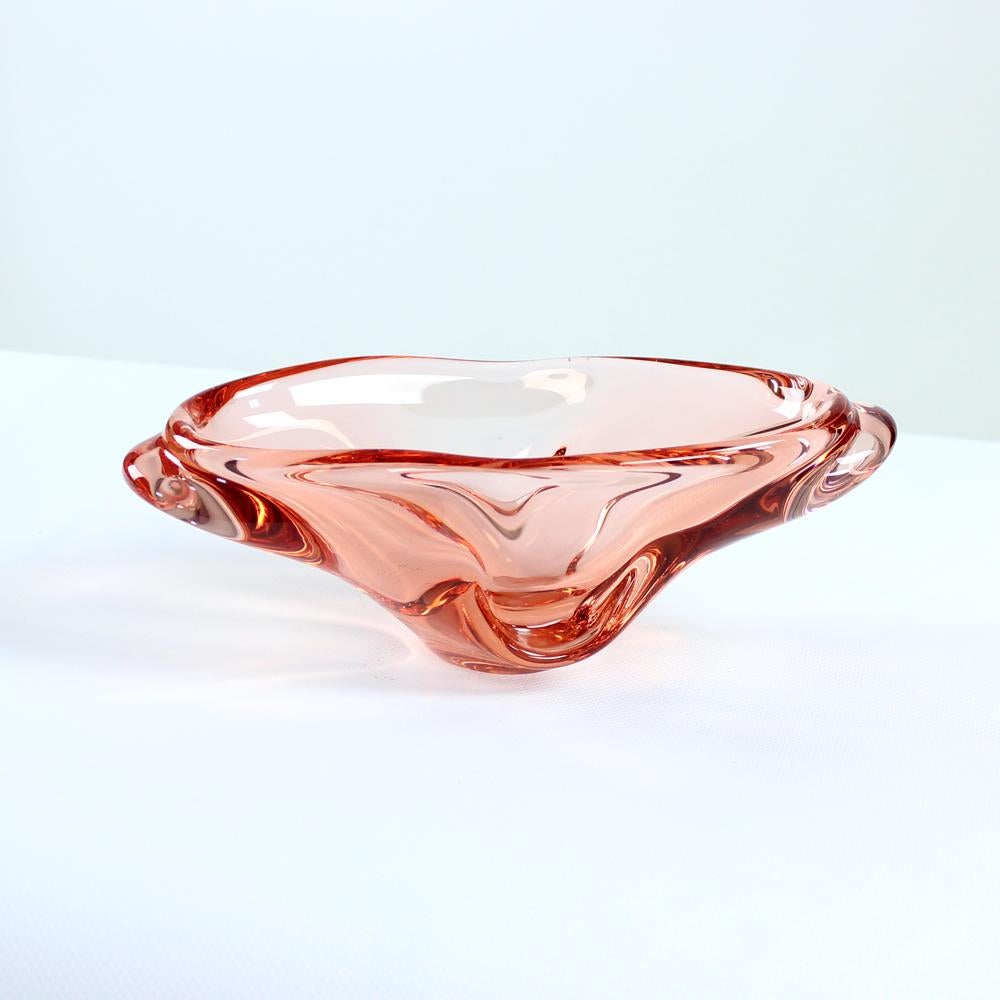 Art Glass Bowl By Josef Hospodka For Sklarny Chribska, 1960s In Excellent Condition For Sale In Zohor, SK