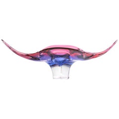 Art Glass Bowl by Josef Hospodka for Sklarny Chribska, 1960s