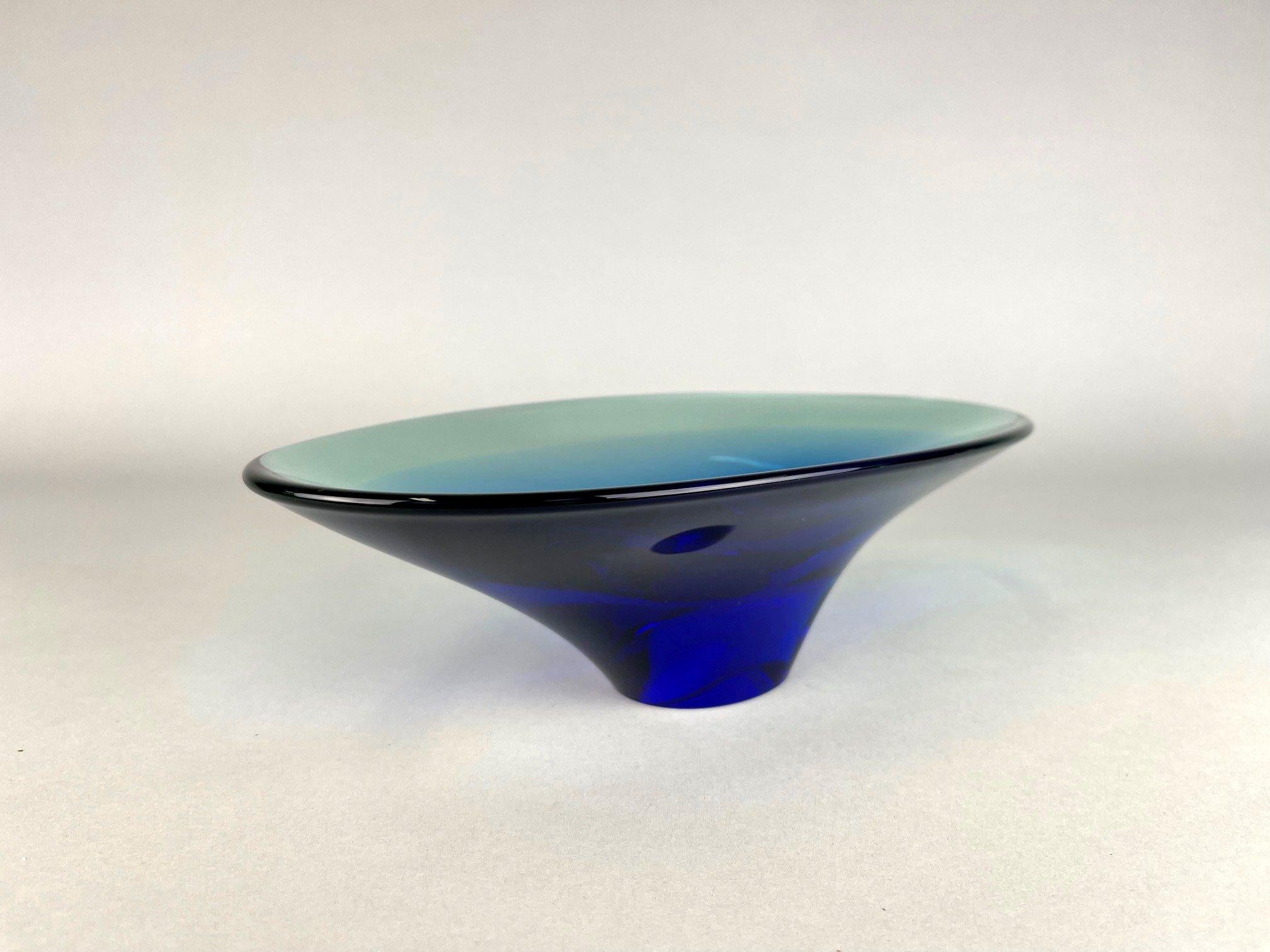 Czech Art Glass Bowl by Miloslav Klinger, 1960's For Sale