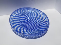 Tazón de cristal artístico Centro de mesa Plato Vaso Reticello Cinta Encaje Psicodélico Moderno