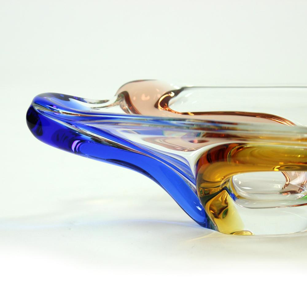 Czech Art Glass Bowl, Rhapsody Collection by Frantisek Zemek for Sklarna Mstisov, 1960 For Sale