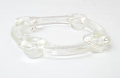 Portacandele in vetro artistico di Staffan Gellerstedt per Pukeberg Sweden C.1970